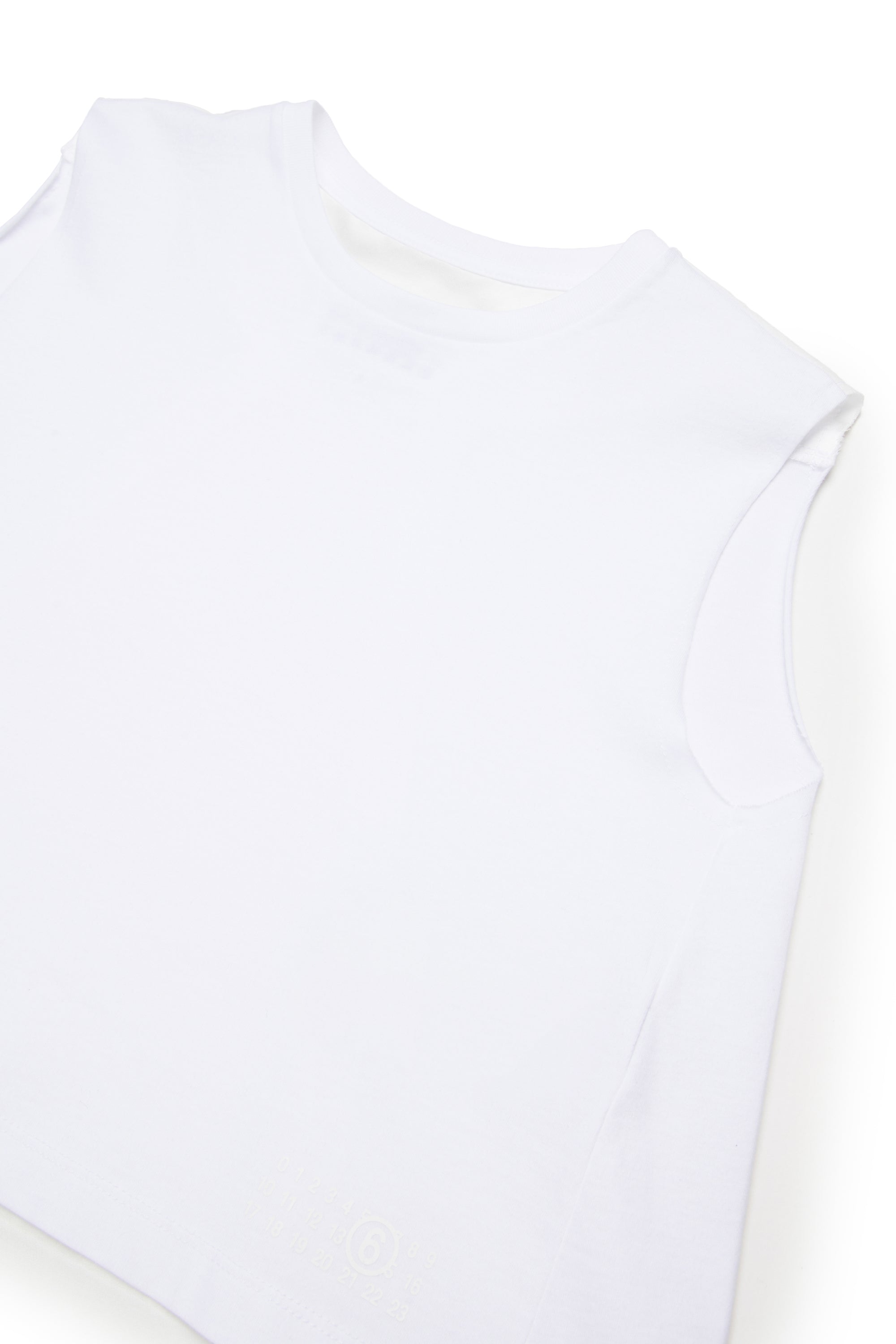 Cotton T-Shirt with Contrast Detail for Kids Mm6 Kid