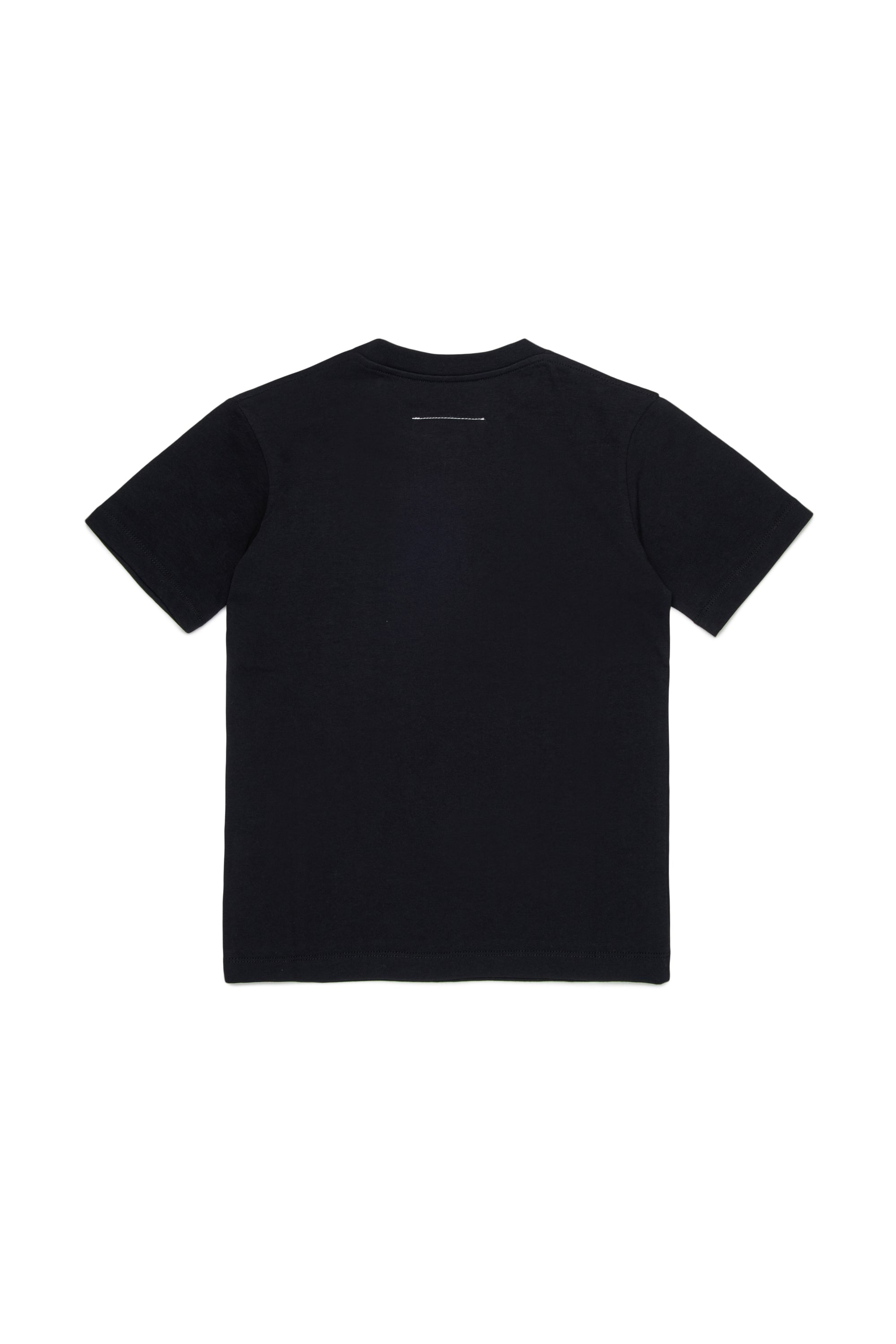 Black Cotton Logo T-Shirt for Kids Mm6 Kid