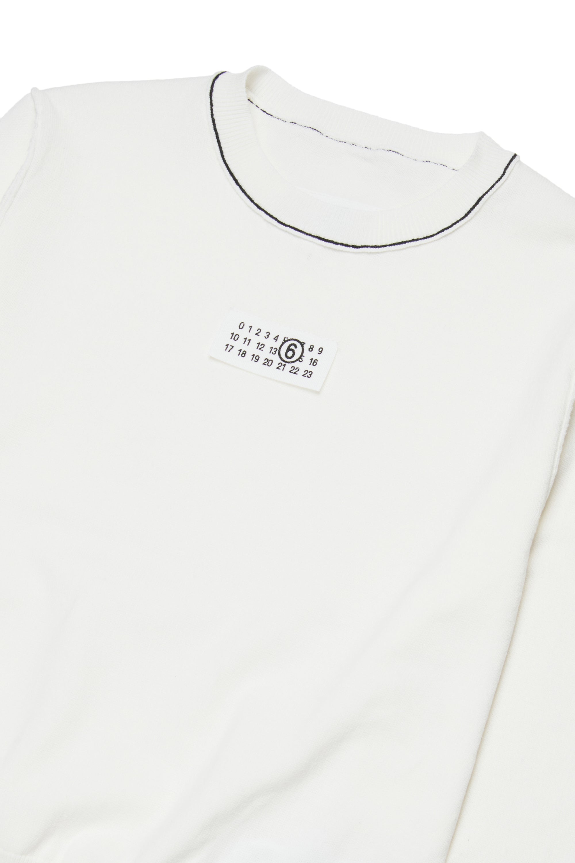 White Cotton Knit Jumper for Kids Mm6 Kid