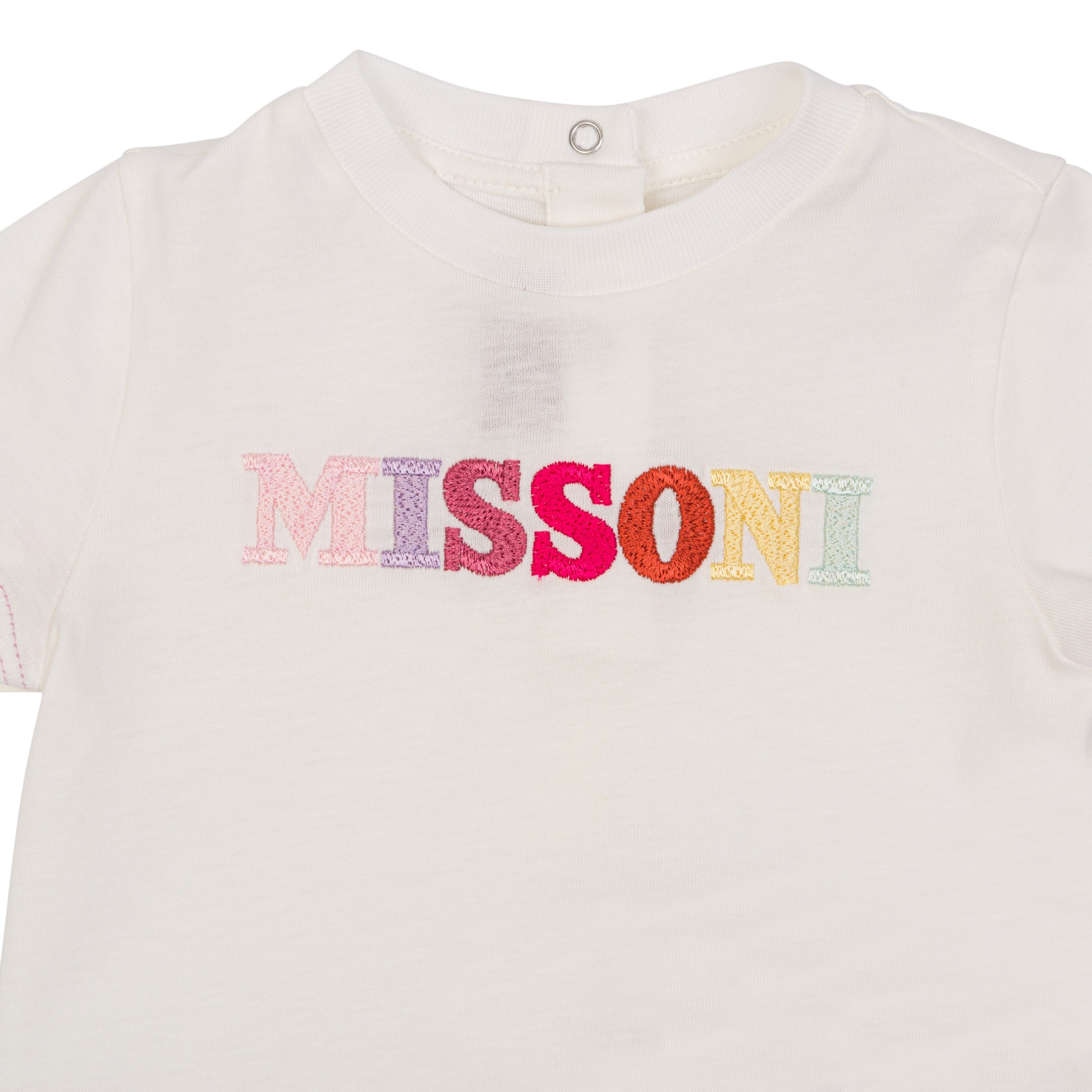 Rainbow Logo Embroidered Knitted Cotton Tee for Toddler Missoni