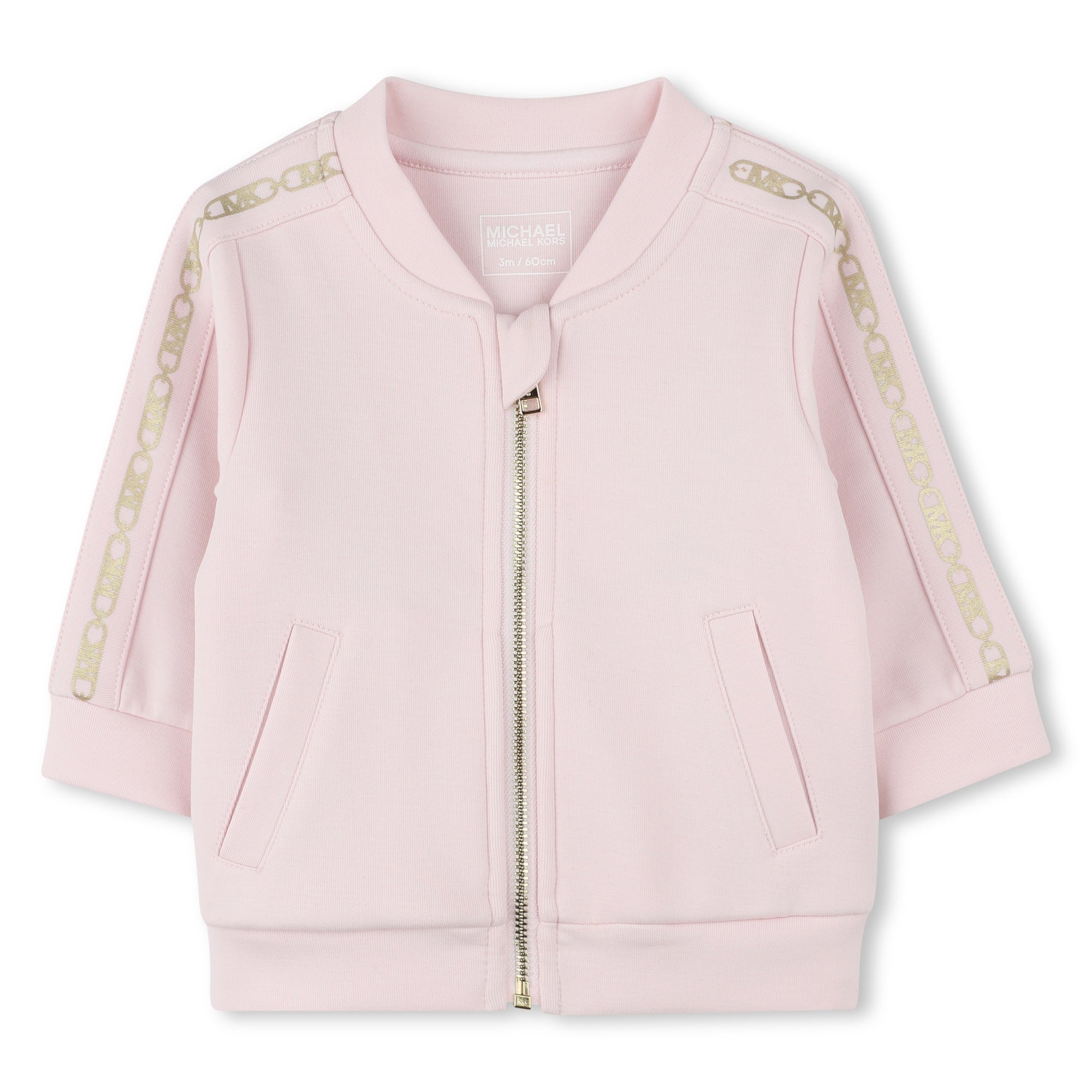 Track Suit: Cardigan, T-Shirt, and Pants with Metallic "MK Empire" Details Michael Kors