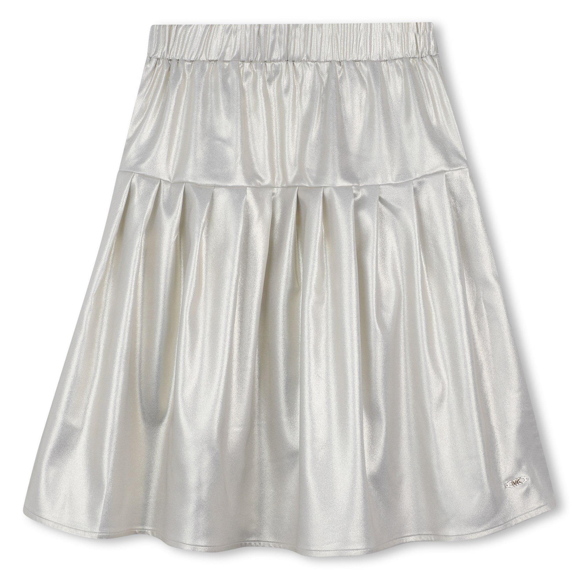 Girls Metallic Gold Pleated Skirt with Elastic Waist Michael Kors