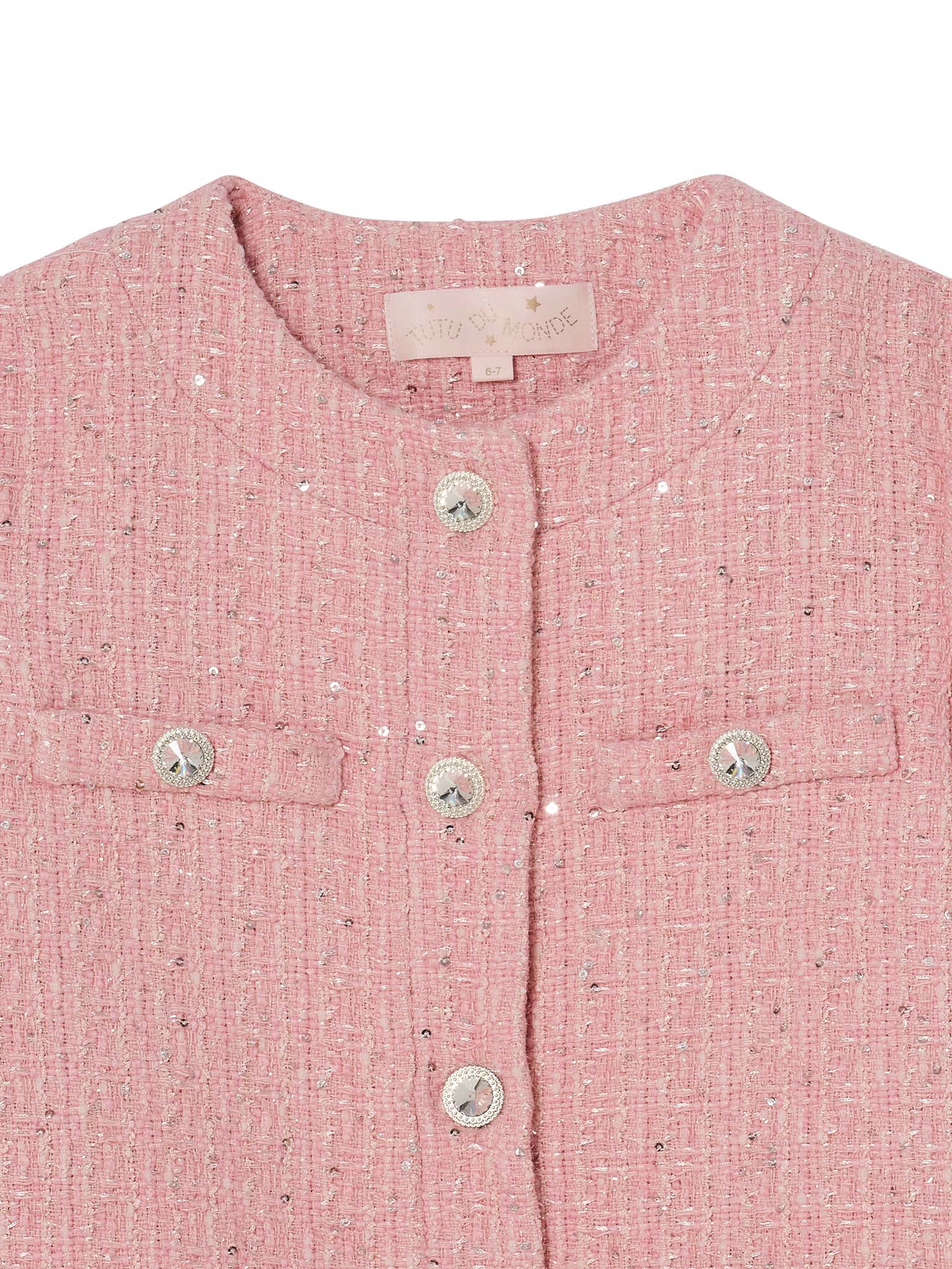 Audrey Jacket - Tweed Cropped Jacket with Embellished Cuffs Tutu Du Monde