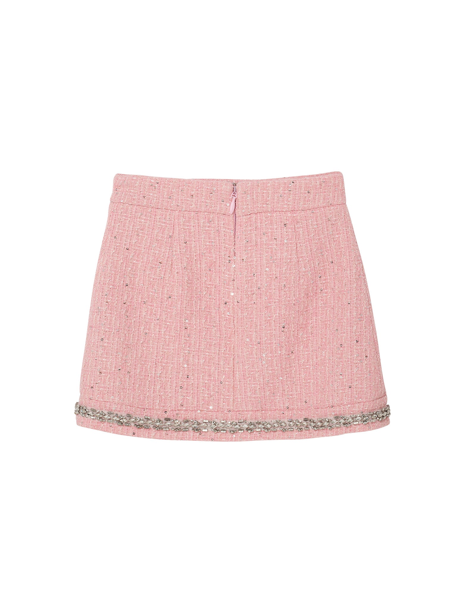 Audrey Skirt - Tweed Mini Skirt with Embellished Hem Tutu Du Monde