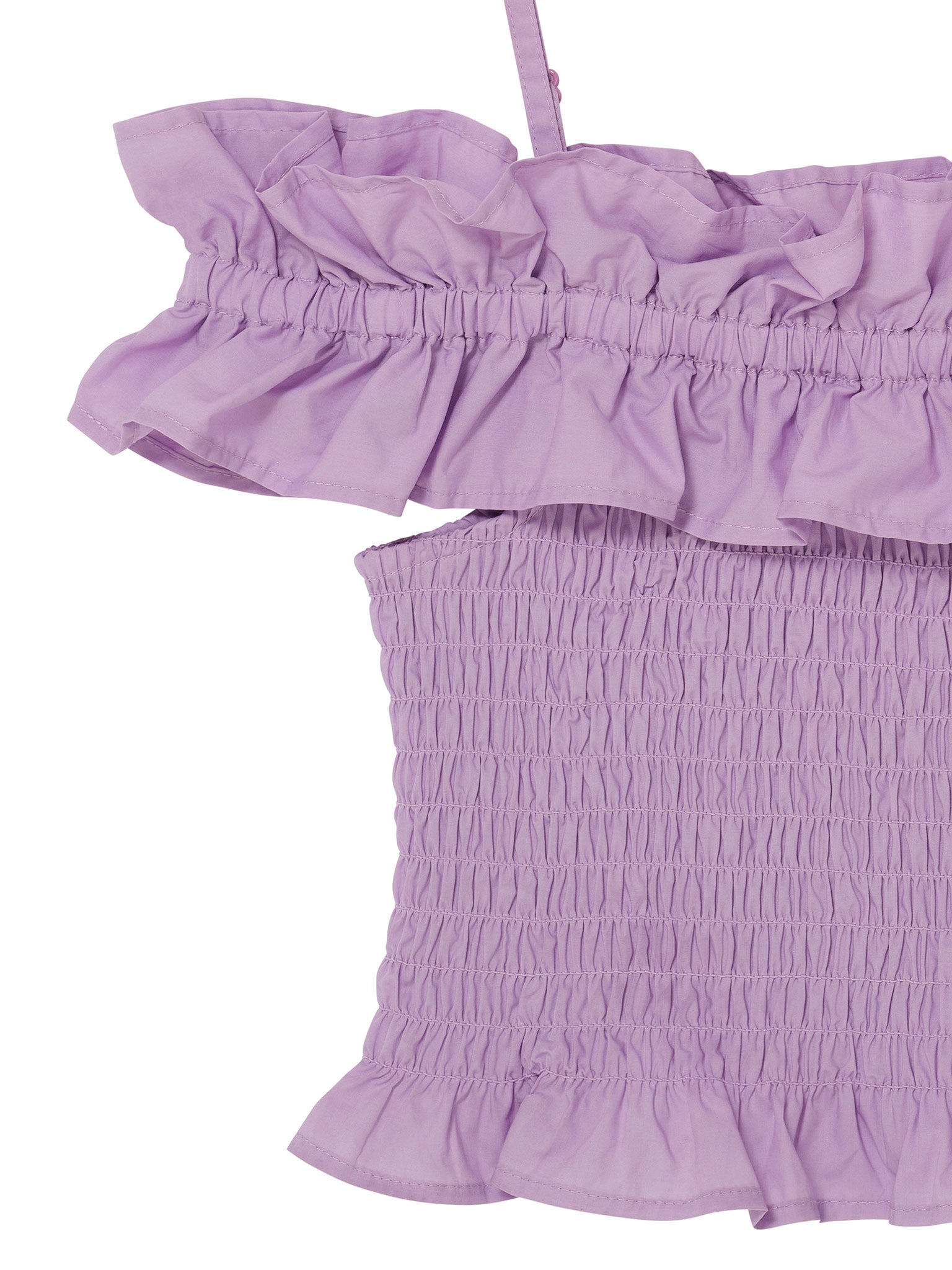 Mariposa Top - Smocked Cotton Top with Ruffle Neckline Tutu Du Monde