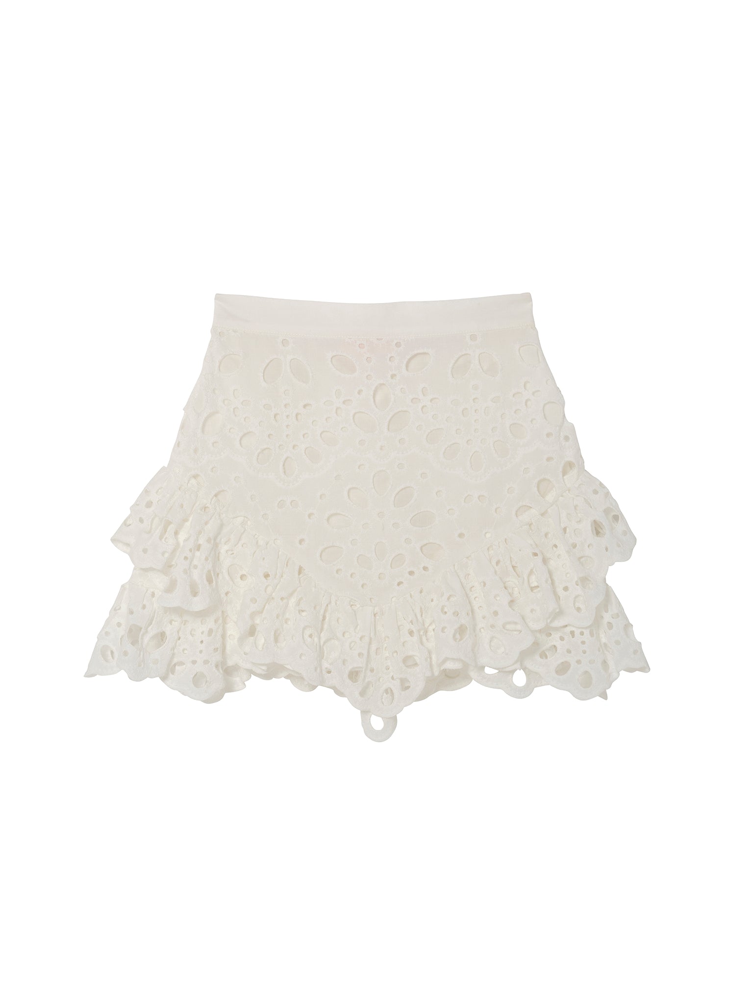 La Croisette Skirt - Broderie Anglaise Skirt with Tiered Ruffle Hem Tutu Du Monde