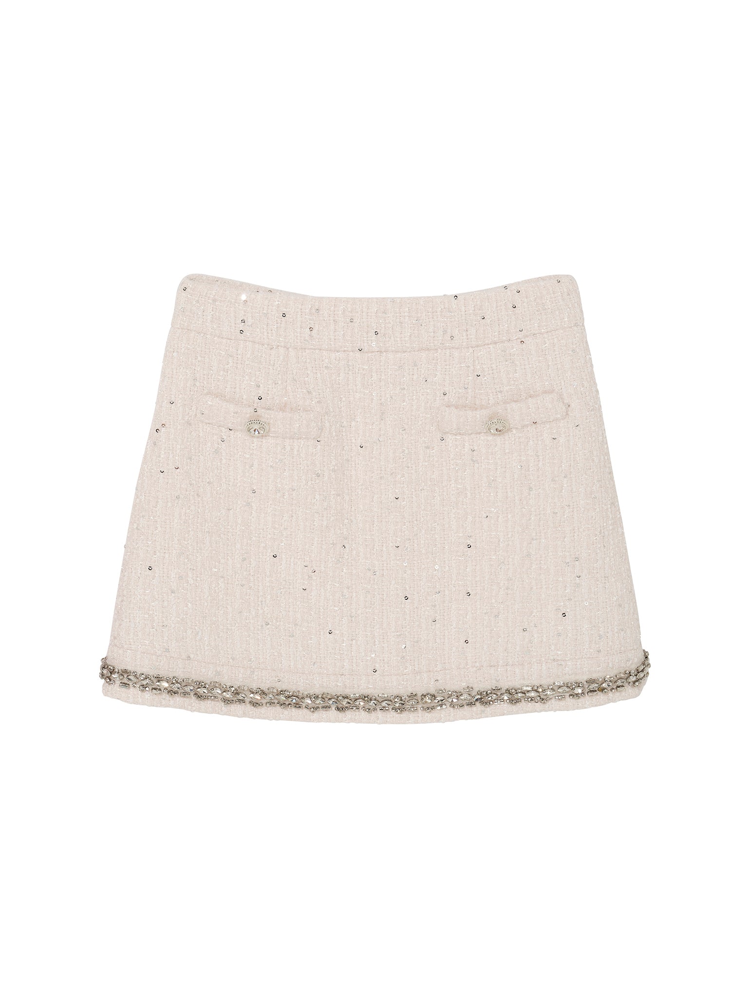 Audrey Skirt - Textured Mini Skirt with Decorative Hem Trim Tutu Du Monde
