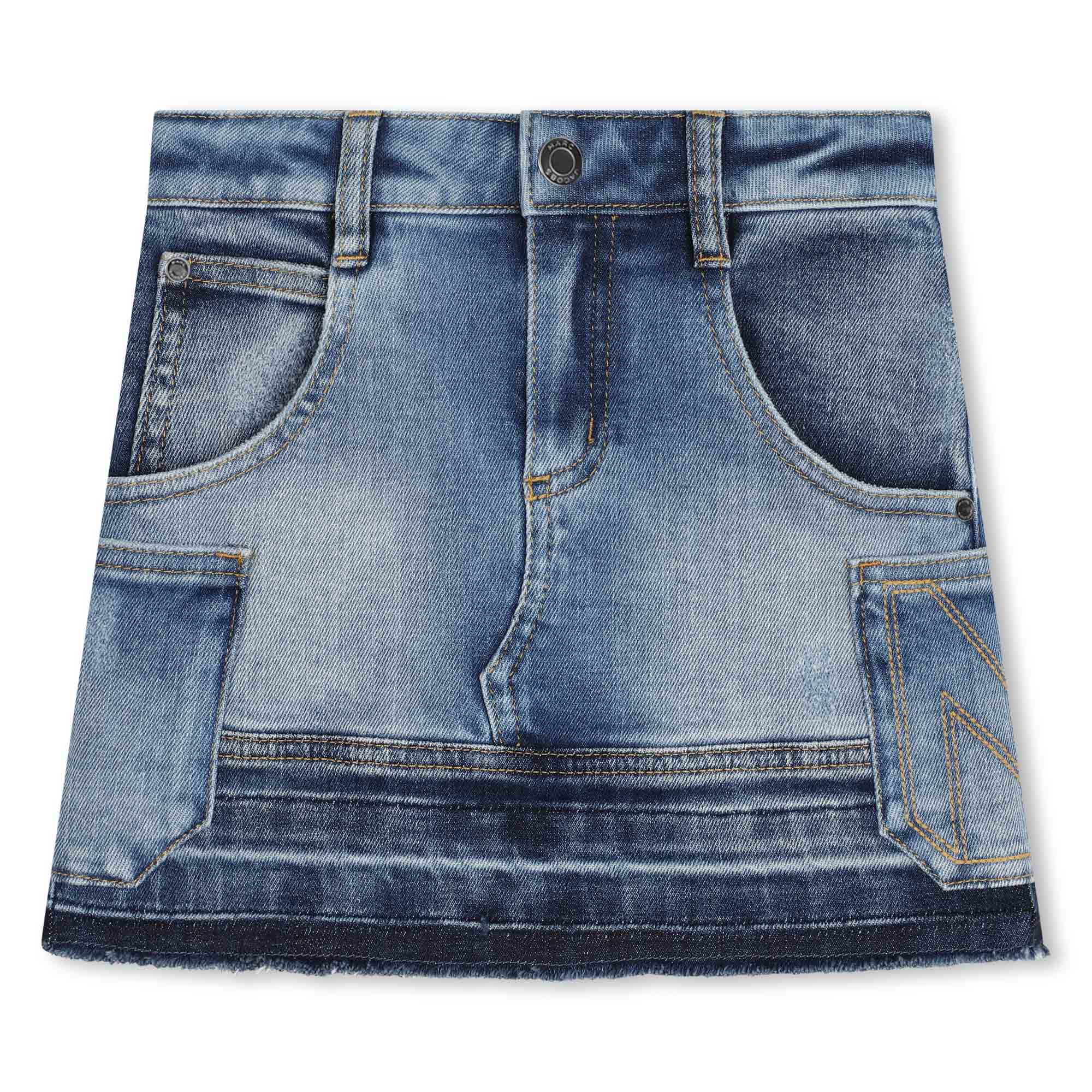 Patchwork Denim Skirt with M-Detail Stitches The Marc Jacobs