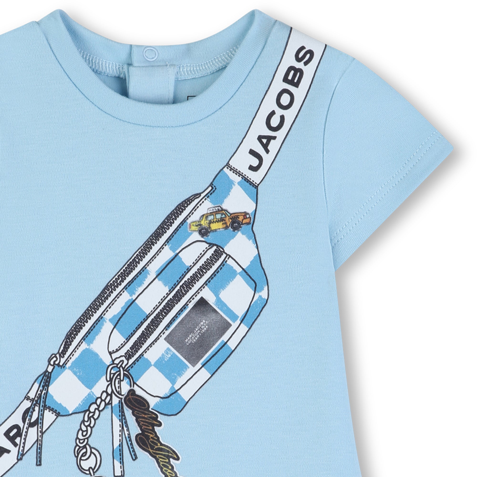Blue Cotton Short Jumpsuit with Print The Marc Jacobs