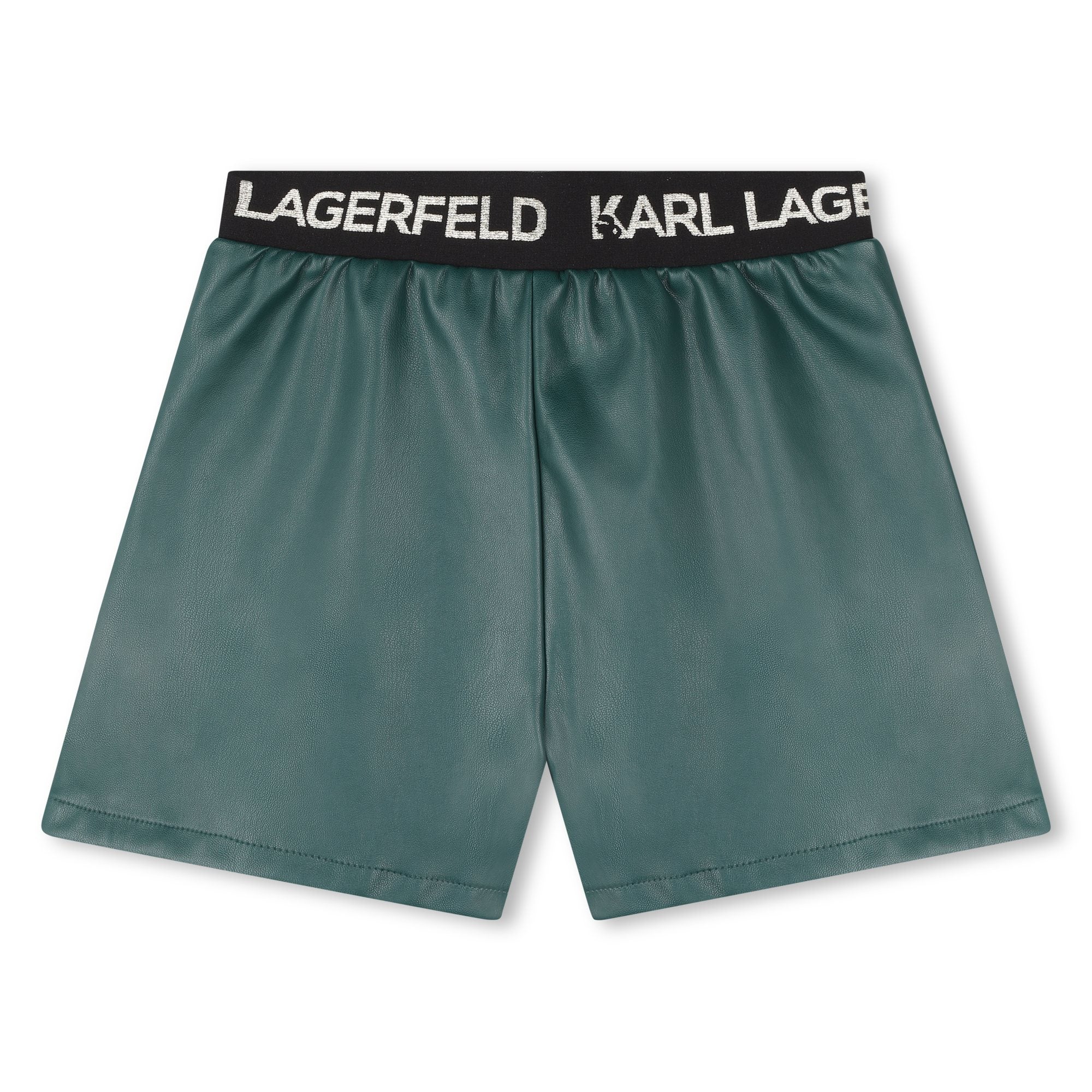 Faux Leather Logo Jacquard Shorts Karl Lagerfeld Kids