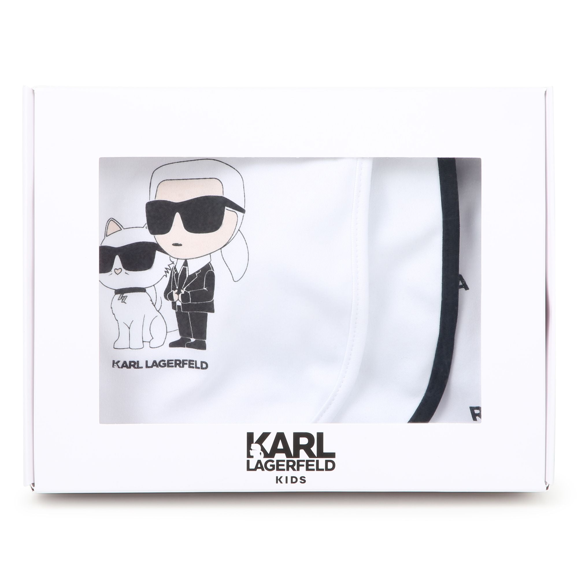 Set of 3 Cotton Baby Bibs with Printed Motifs Karl Lagerfeld Kids