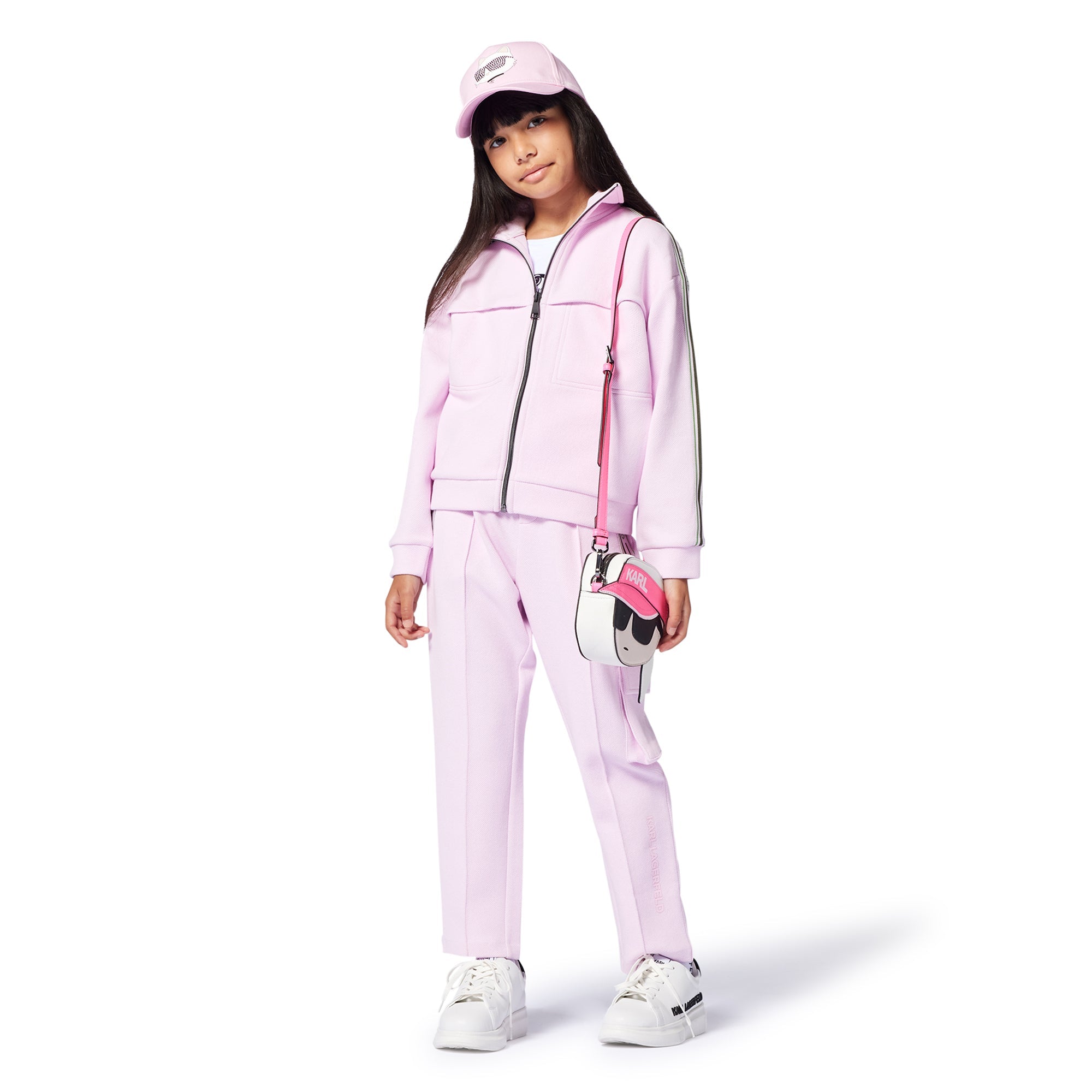Hooded Sweatshirt with Iconic Prints Karl Lagerfeld Kids
