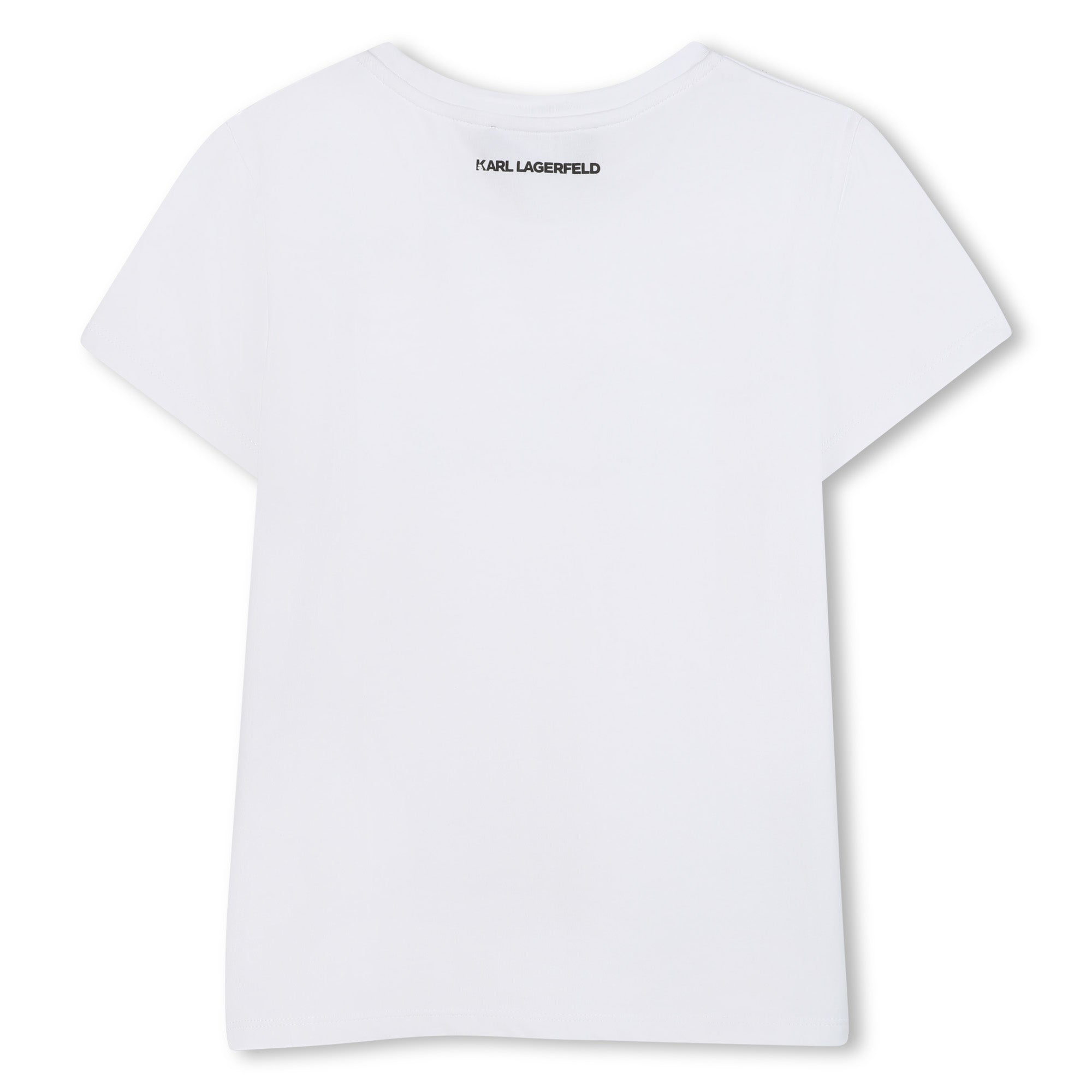 Short Sleeve Logo T-Shirt with Stud Detail, Milk White Karl Lagerfeld Kids