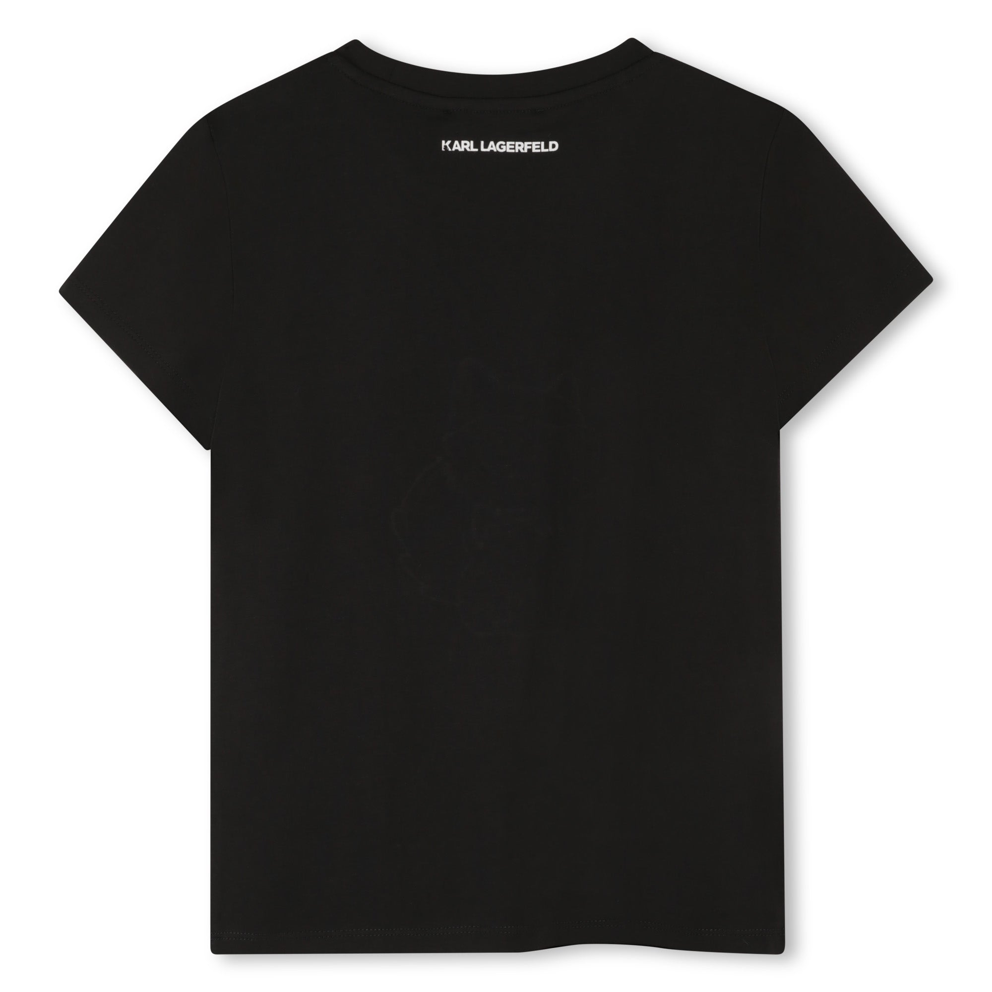 Short Sleeve T-Shirt with Choupette Motif, Black Karl Lagerfeld Kids