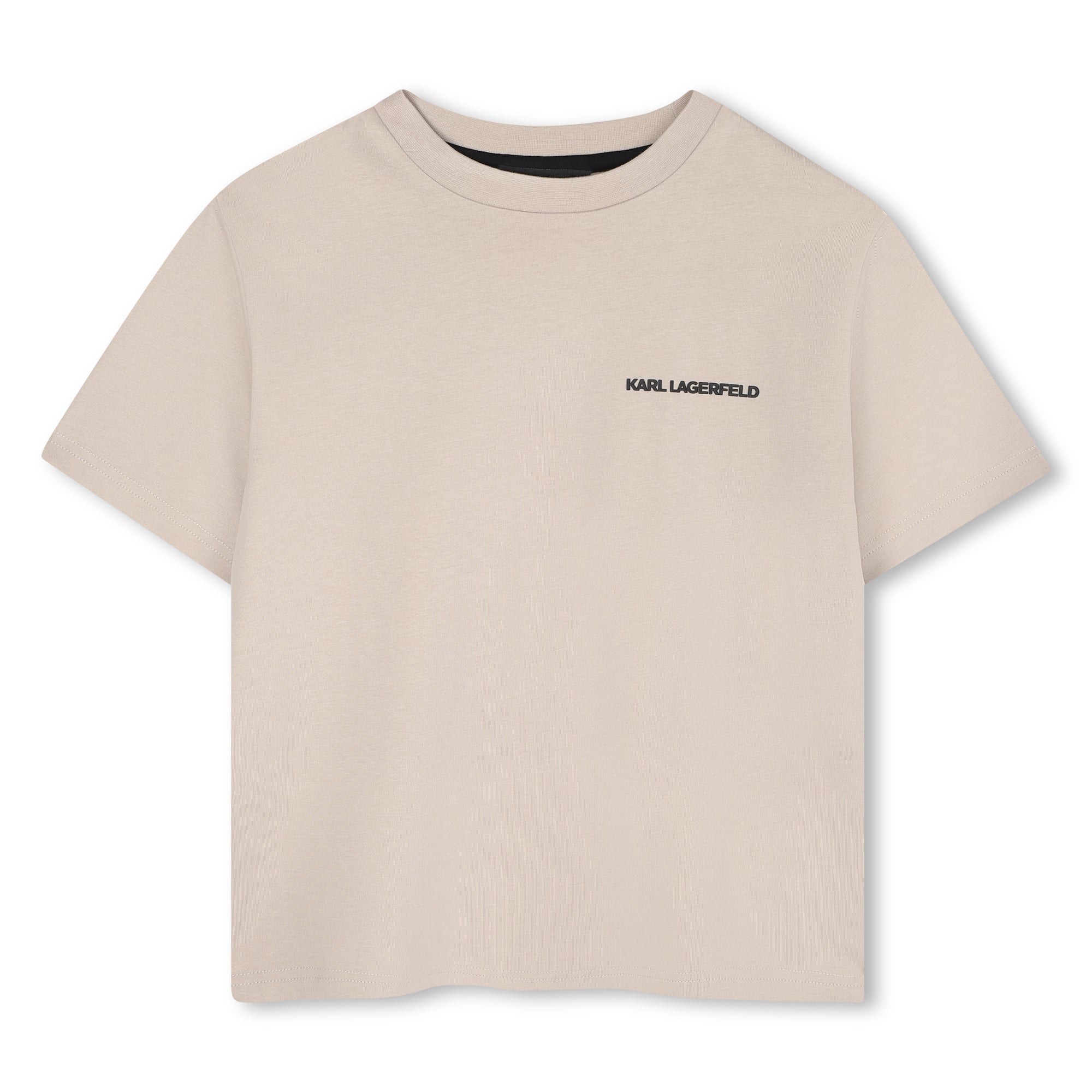 Kids beige short sleeve t-shirt with bold back graphic print Karl Lagerfeld Kids