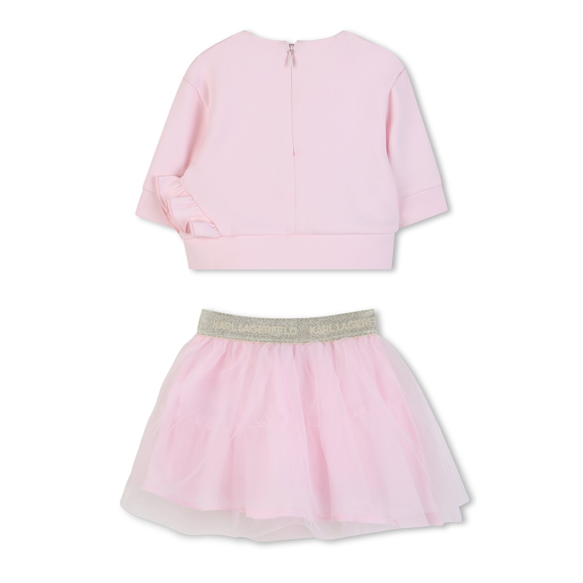 Sweatshirt & Skirt Set in Pale Pink Karl Lagerfeld Kids