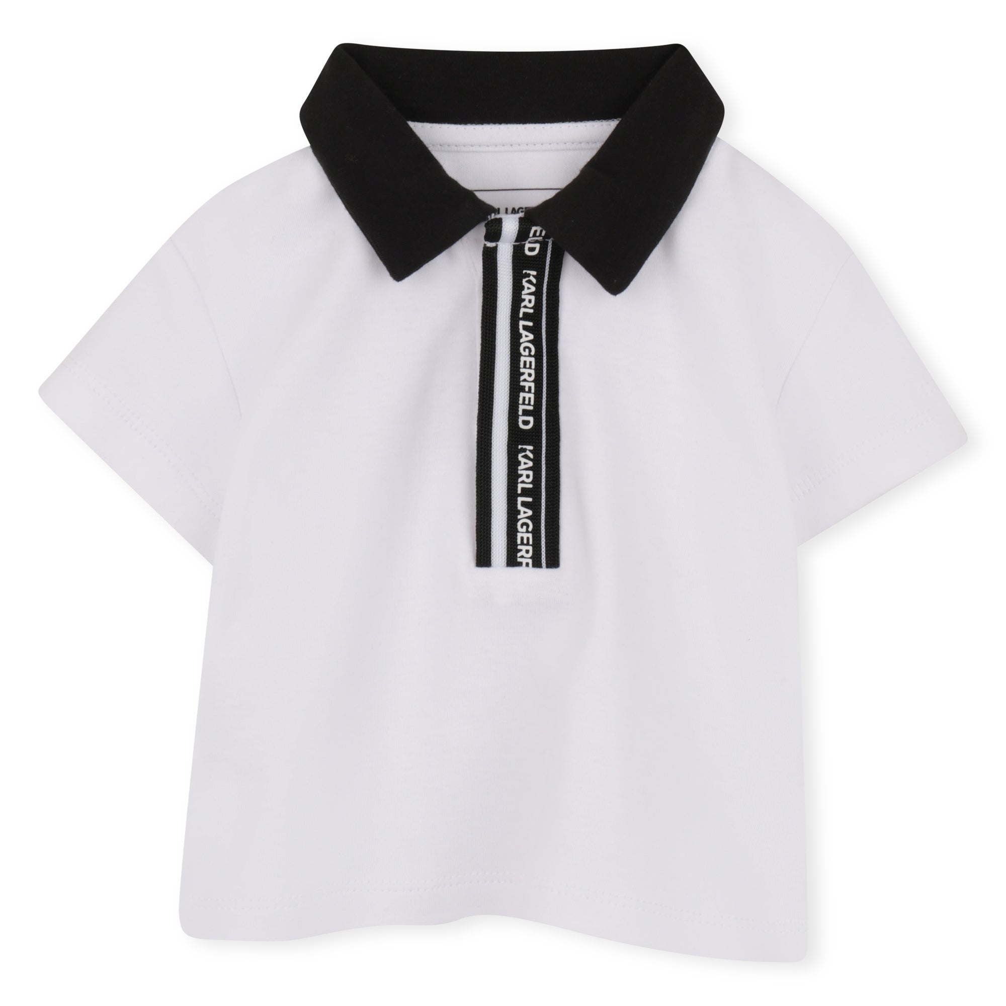 Polo Shirt & Short Set in White and Light Blue Karl Lagerfeld Kids