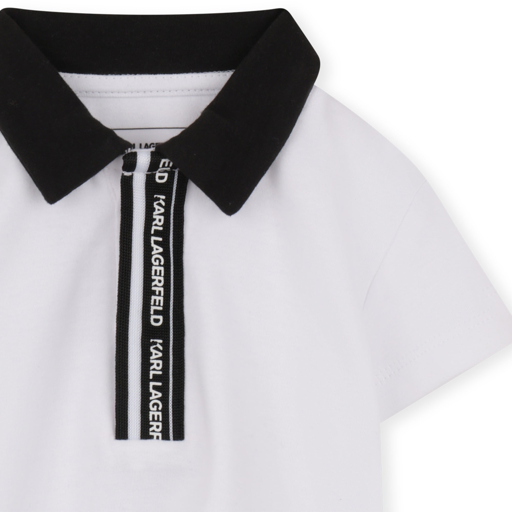 Polo Shirt & Short Set in White and Light Blue Karl Lagerfeld Kids
