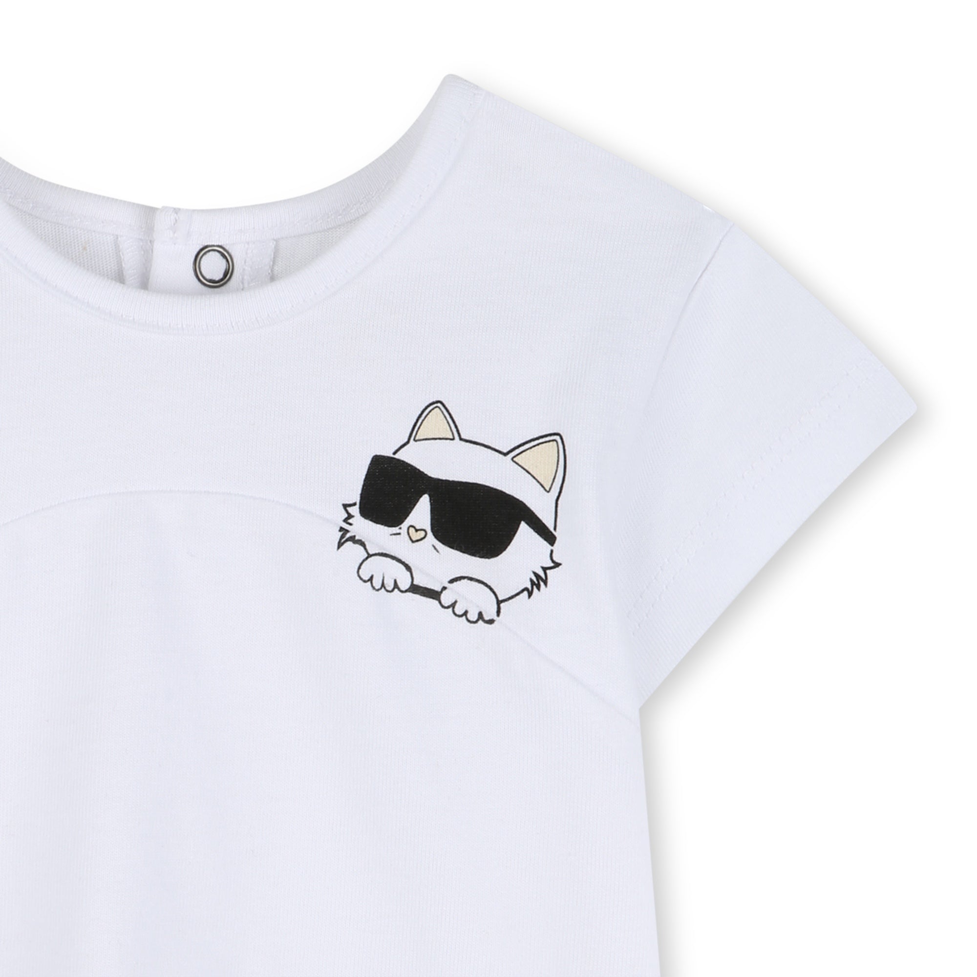 Cardigan, T-Shirt & Shorts 3-Piece Set in Black and White Karl Lagerfeld Kids