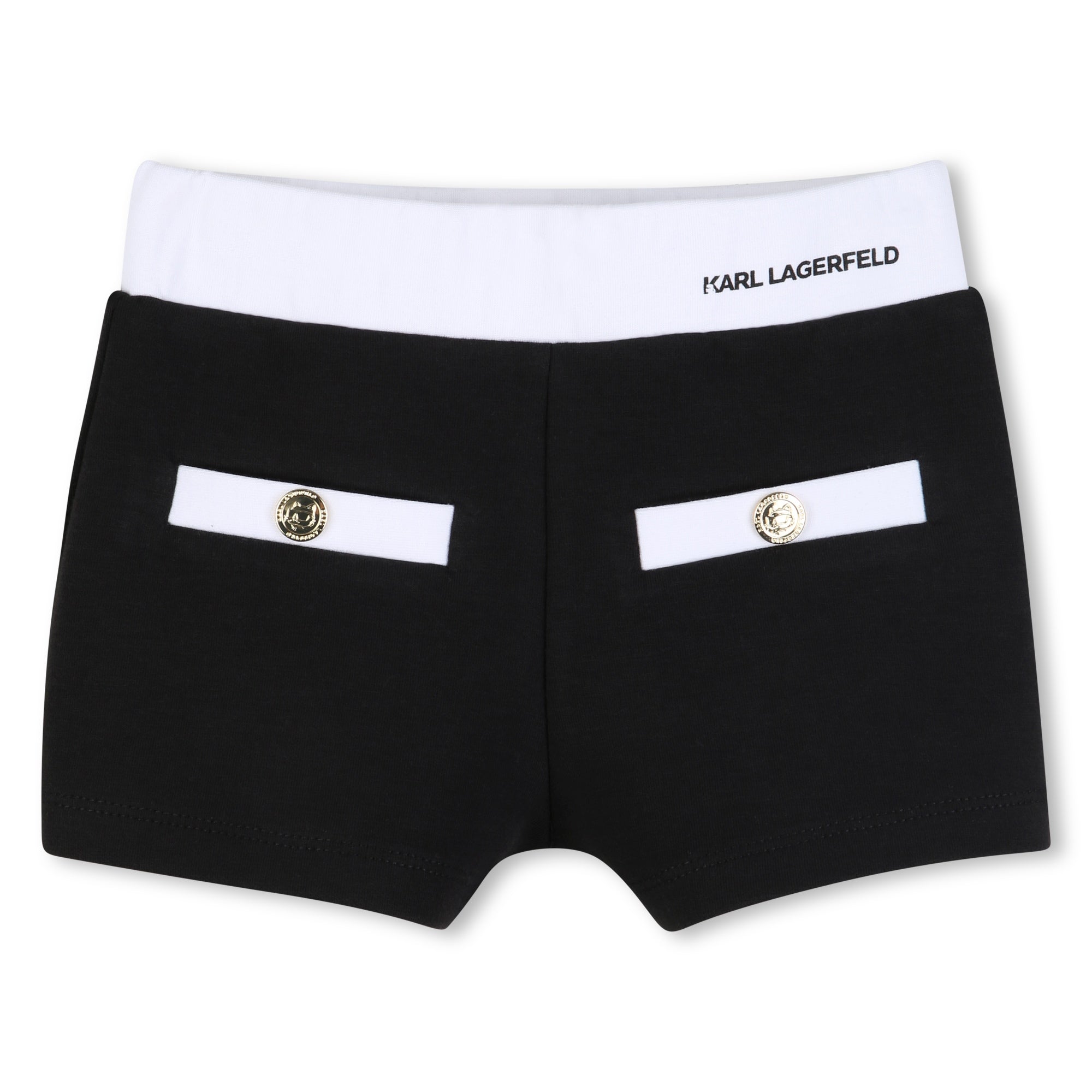 Cardigan, T-Shirt & Shorts 3-Piece Set in Black and White Karl Lagerfeld Kids