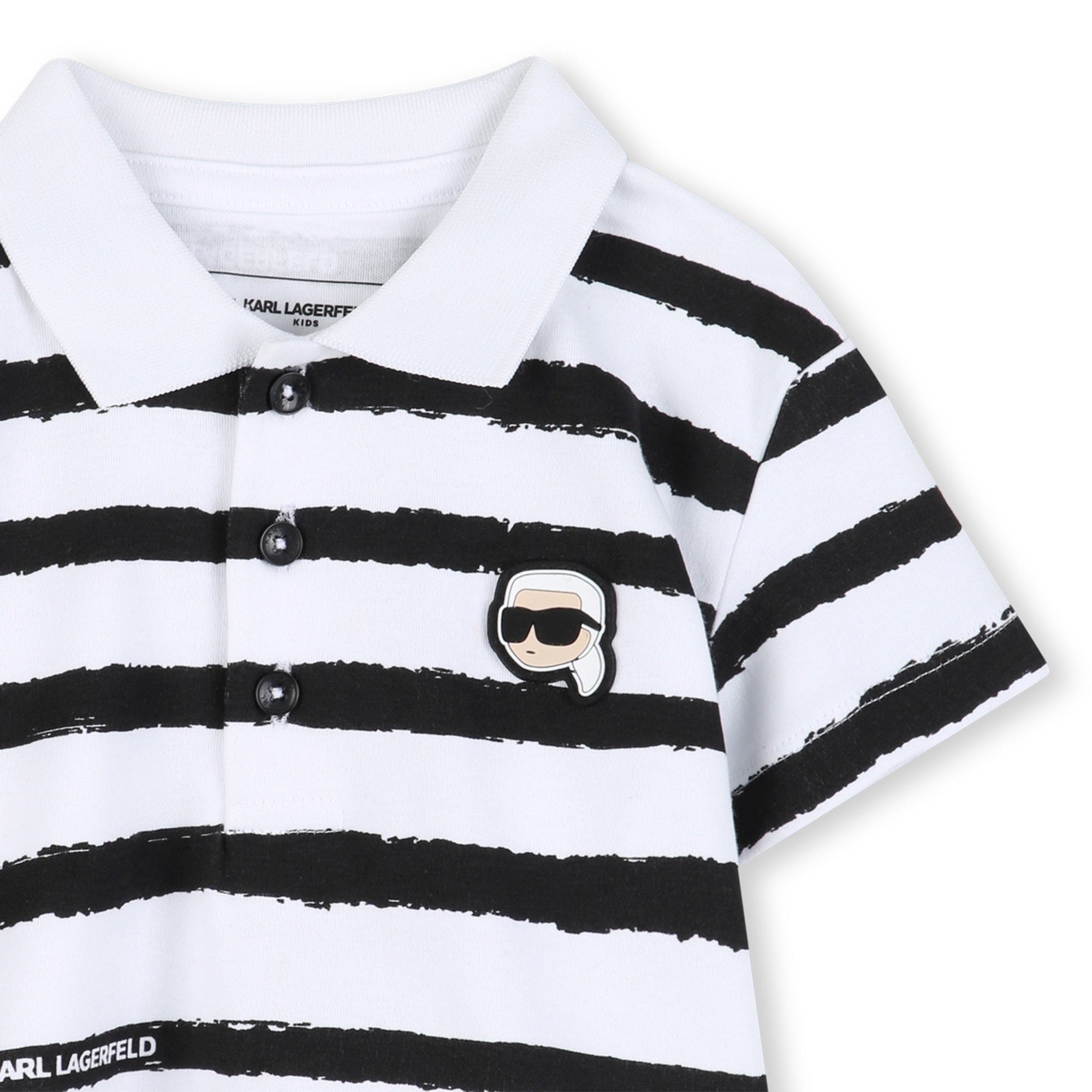 Polo Shirt & Shorts Set in White and Black Karl Lagerfeld Kids