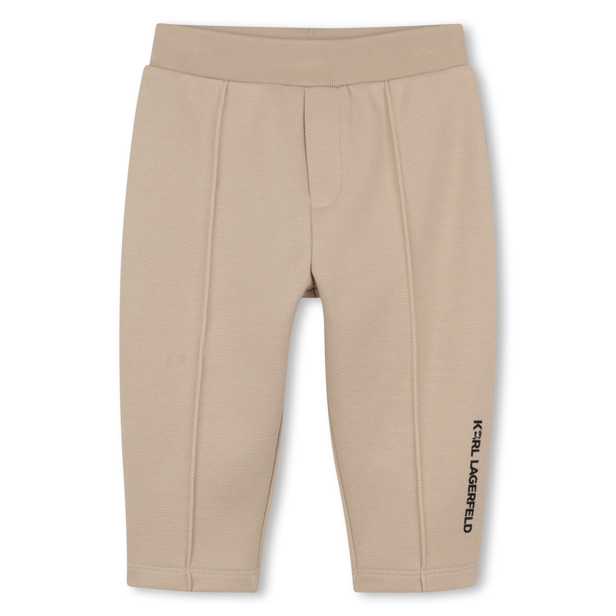 Cardigan, T-Shirt & Trousers Set in Beige Karl Lagerfeld Kids