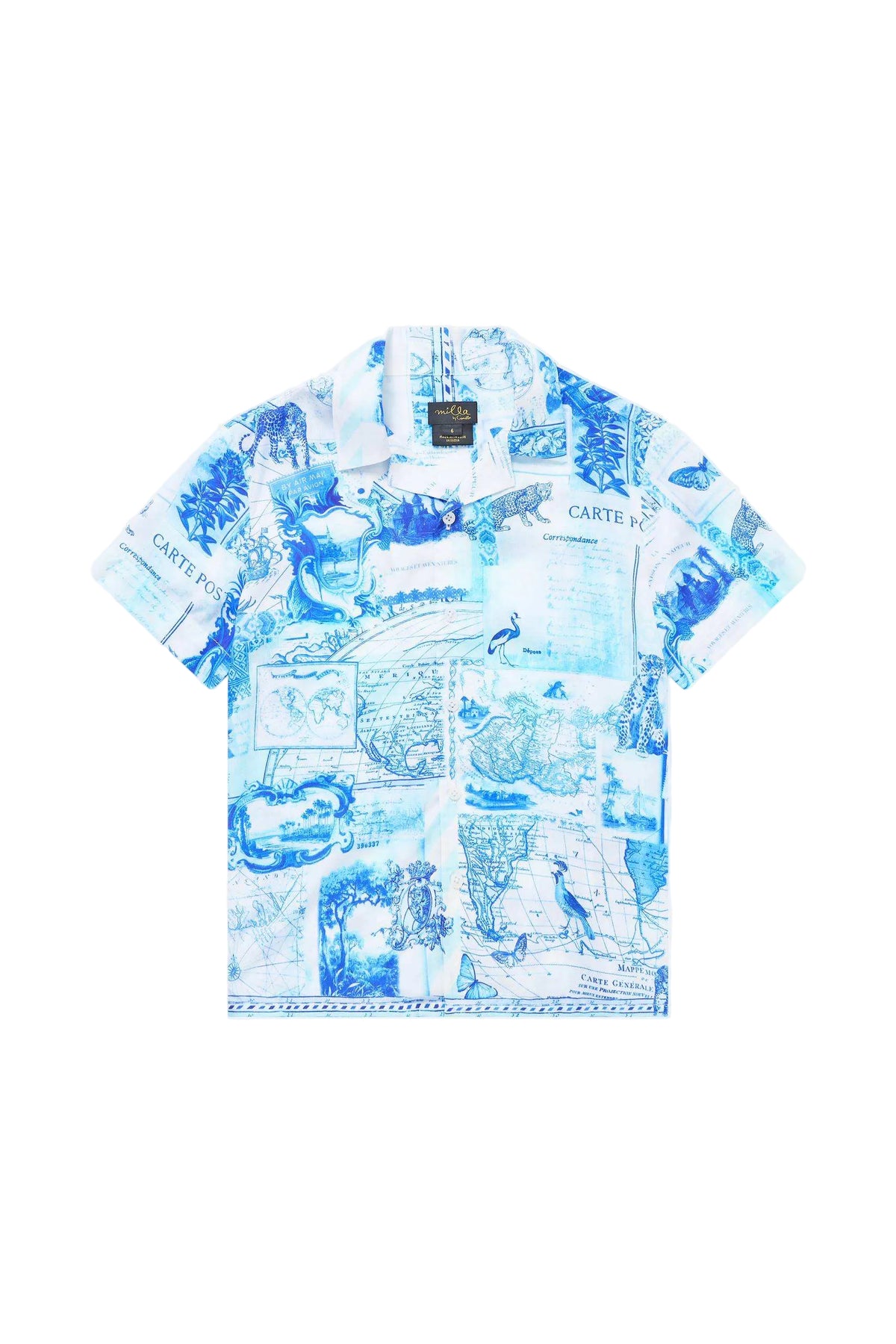Journal De Voyage Boys Short Sleeve Camp Collared Shirt