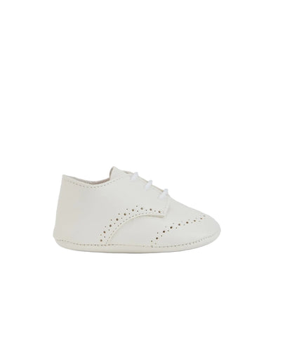 Woven Newborn Shoes Cream Schoolsoutdesignerkidswear