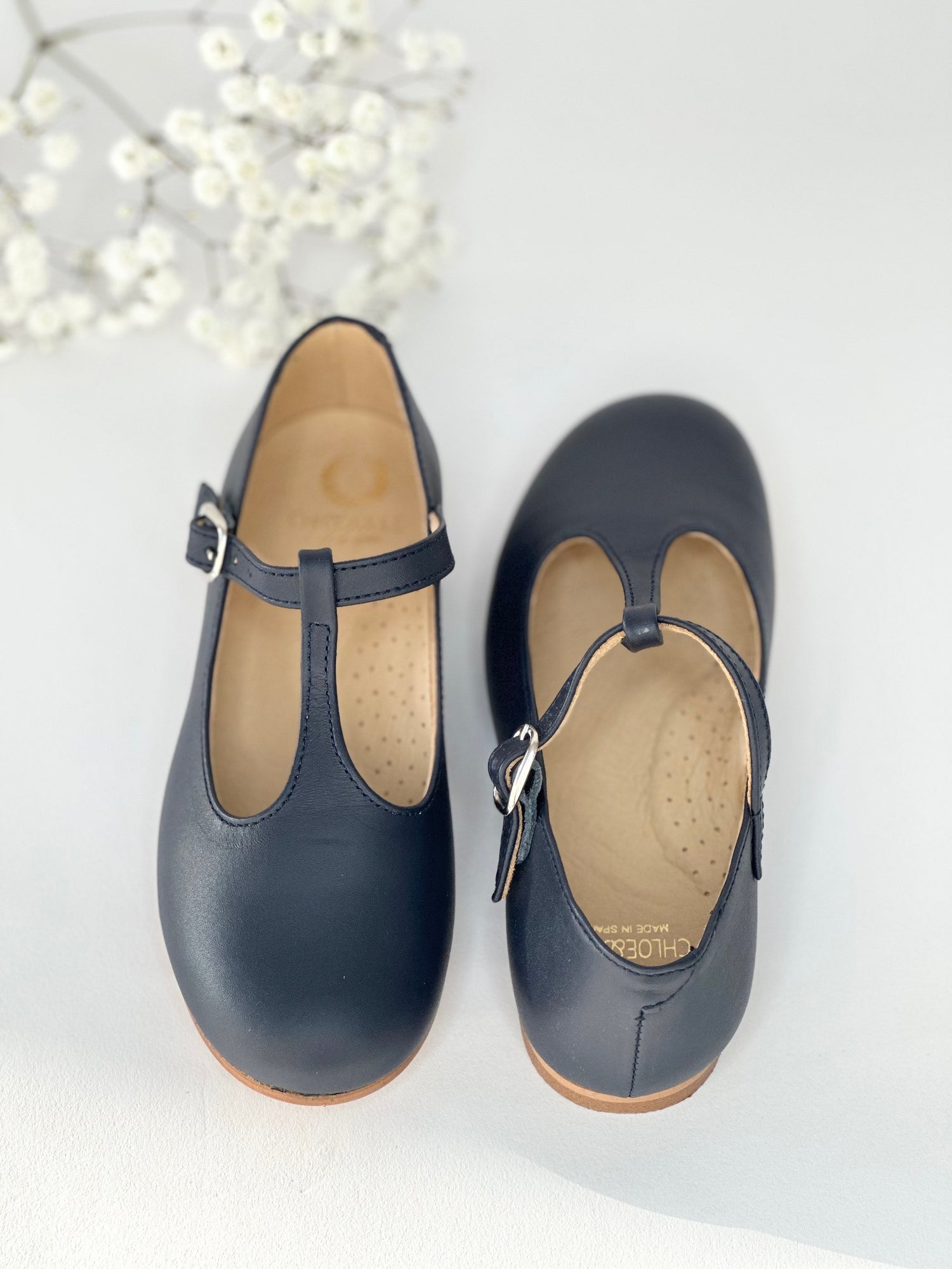 Navy T-Bar Mary Janes Chloe &amp; Jule