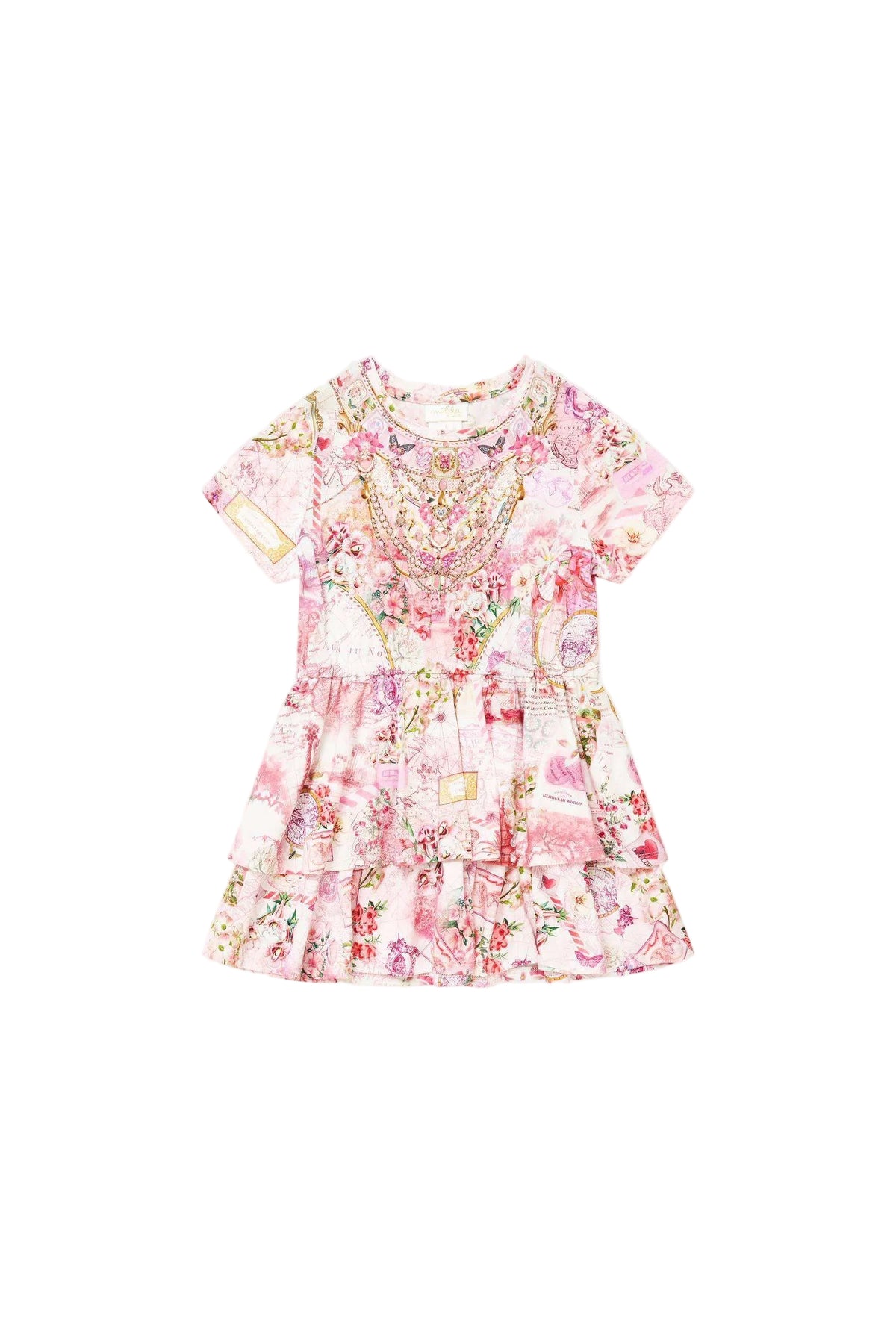 Journal De Voyage Kids Tee Mini Dress with Layered Skirt
