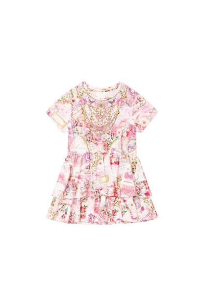 Journal De Voyage Kids Tee Mini Dress with Layered Skirt