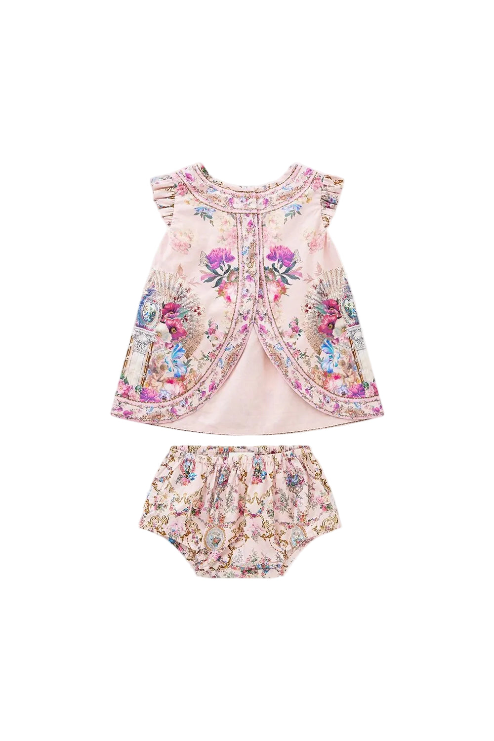Casa De Fieras Babies Frill Sleeve Top And Bloomer Set Camilla