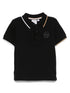 Black Short Sleeve Polo with Stripes Hugo Boss