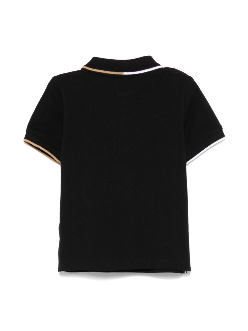 Black Short Sleeve Polo with Stripes Hugo Boss