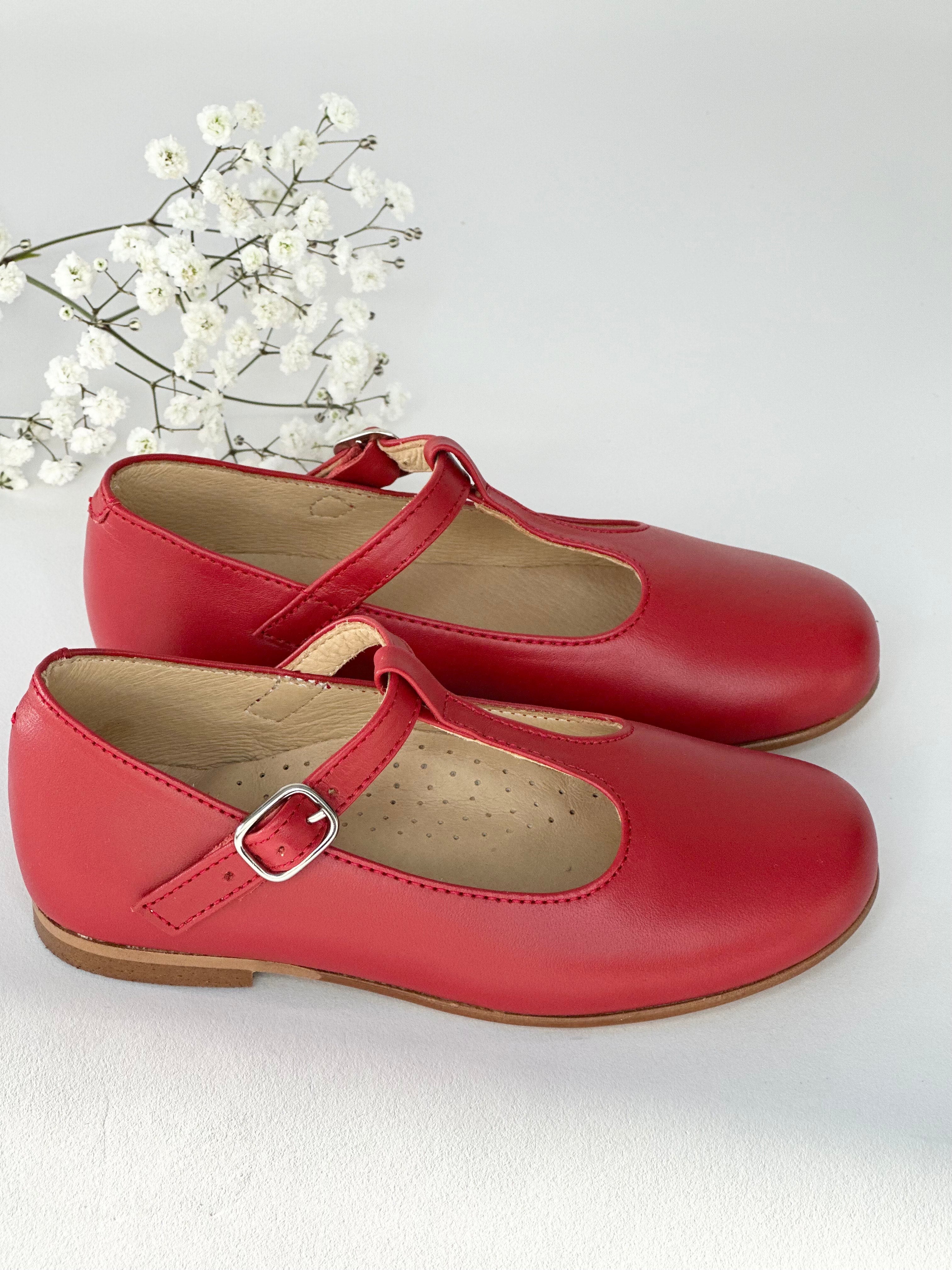Red T-Bar Mary Janes Chloe &amp; Jule