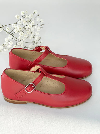 Red T-Bar Mary Janes Chloe &amp; Jule