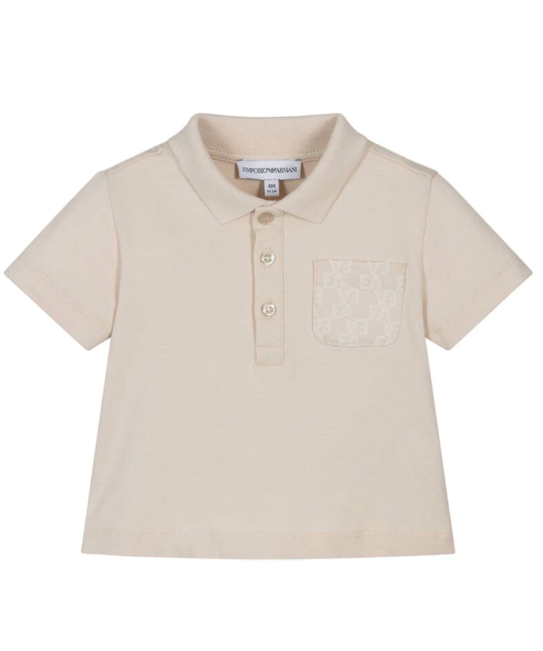 Baby Polo Shirt with Pocket Detail, Beige Emporio Armani
