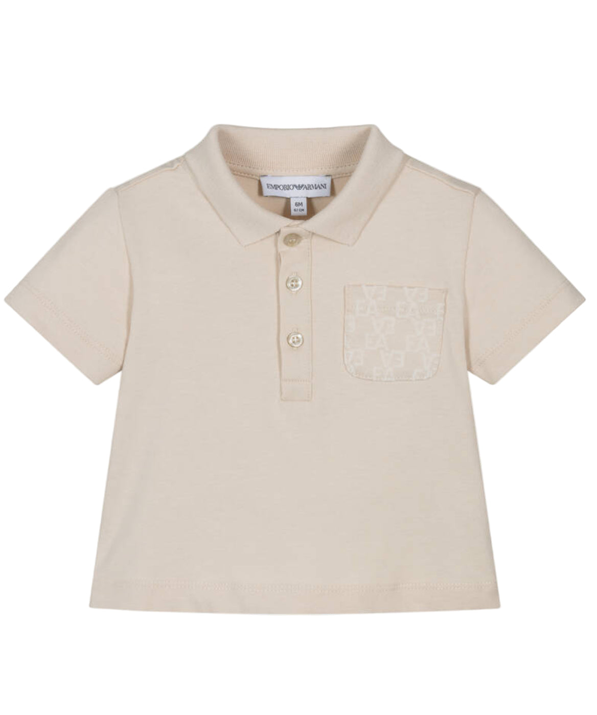Baby Polo Shirt with Pocket Detail, Beige Emporio Armani