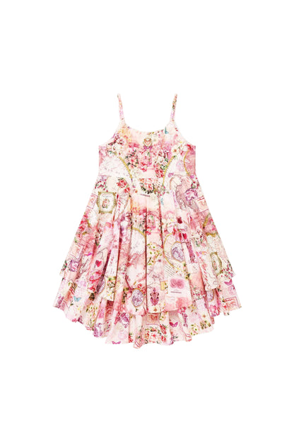 Journal De Voyage Kids Round Neck Layered High Low Dress