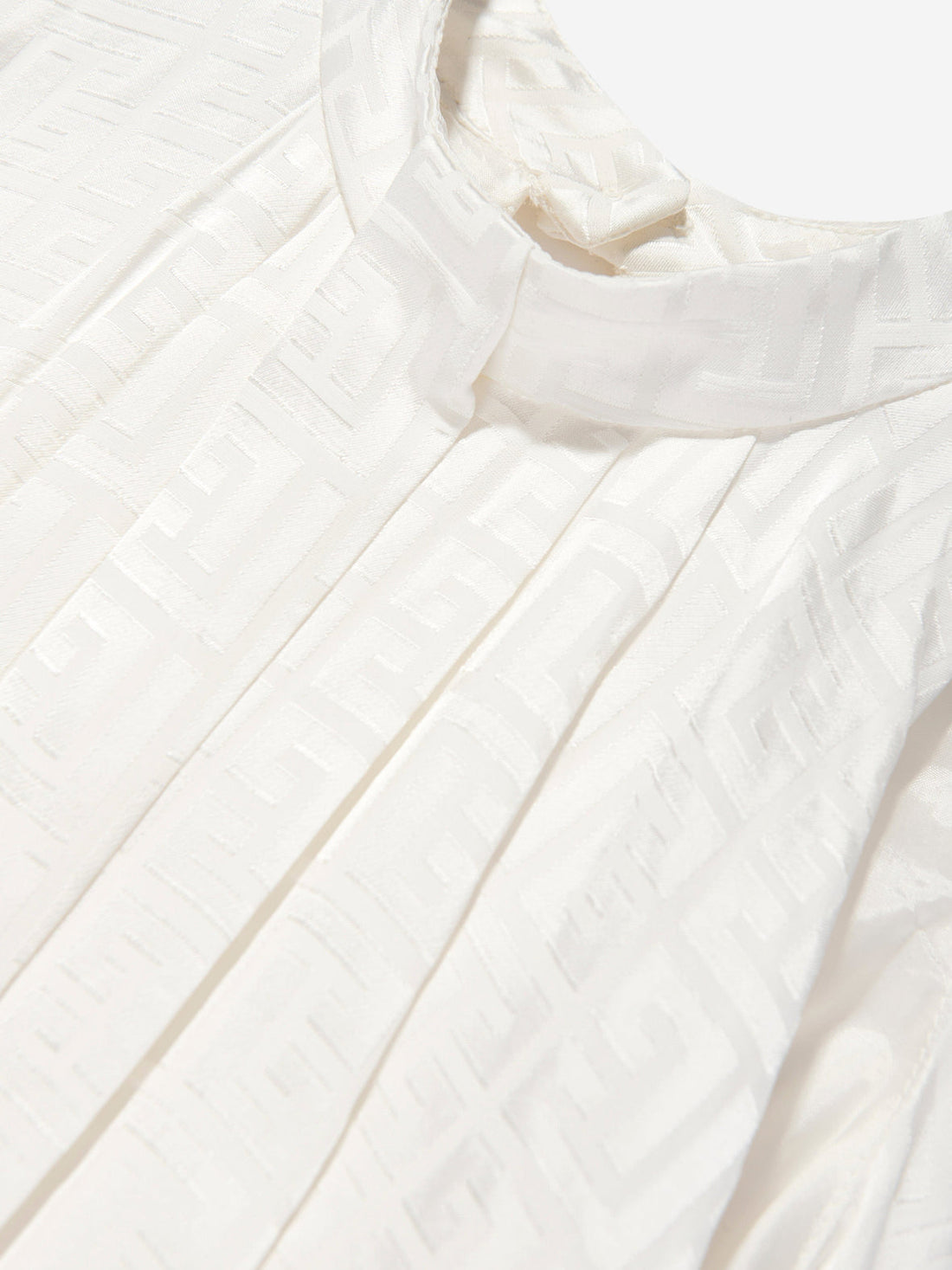 Girls Sleeveless Monogram Dress In Ivory Balmain