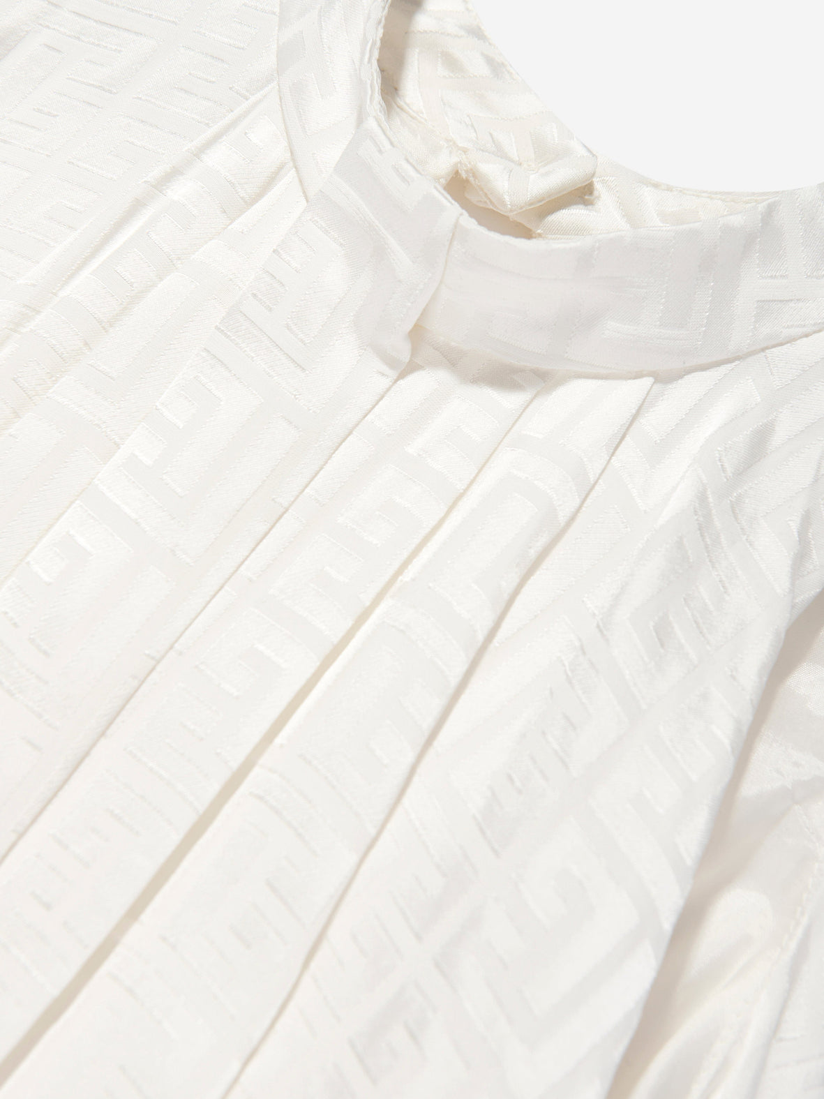 Girls Sleeveless Monogram Dress In Ivory Balmain