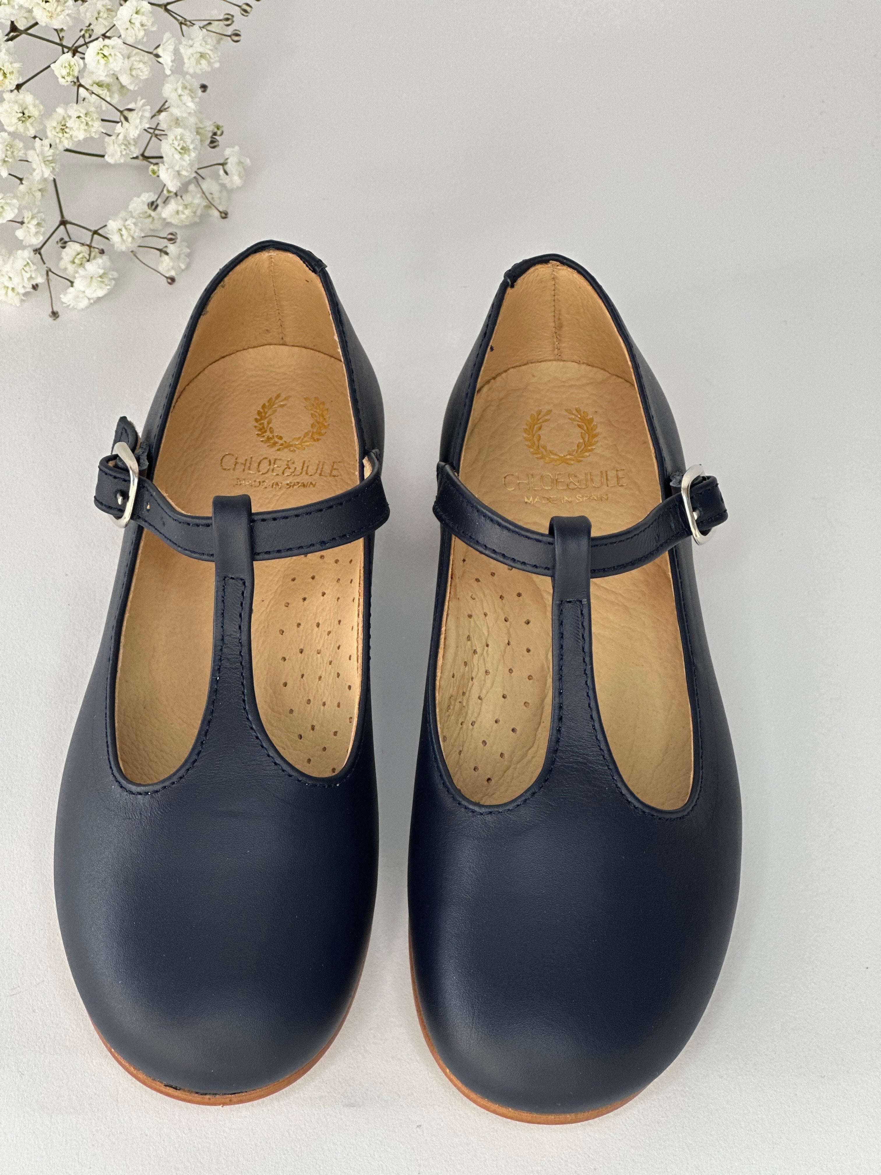 Navy T-Bar Mary Janes Chloe &amp; Jule