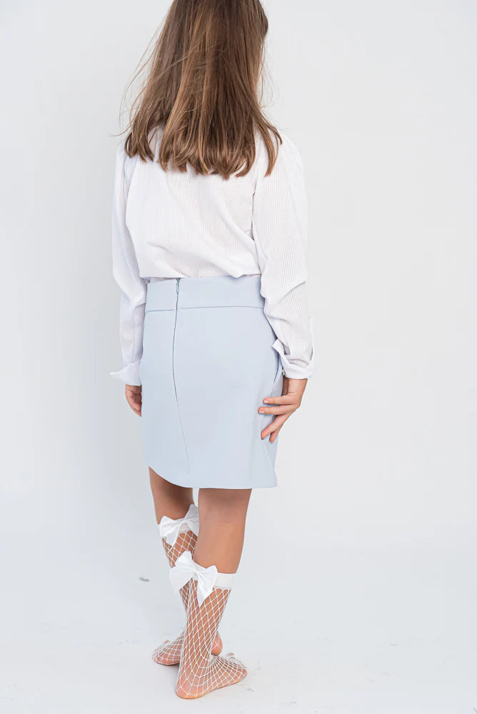 Skylar Skirt – Textured Crepe with Pearl Detailing Little Lady Empire