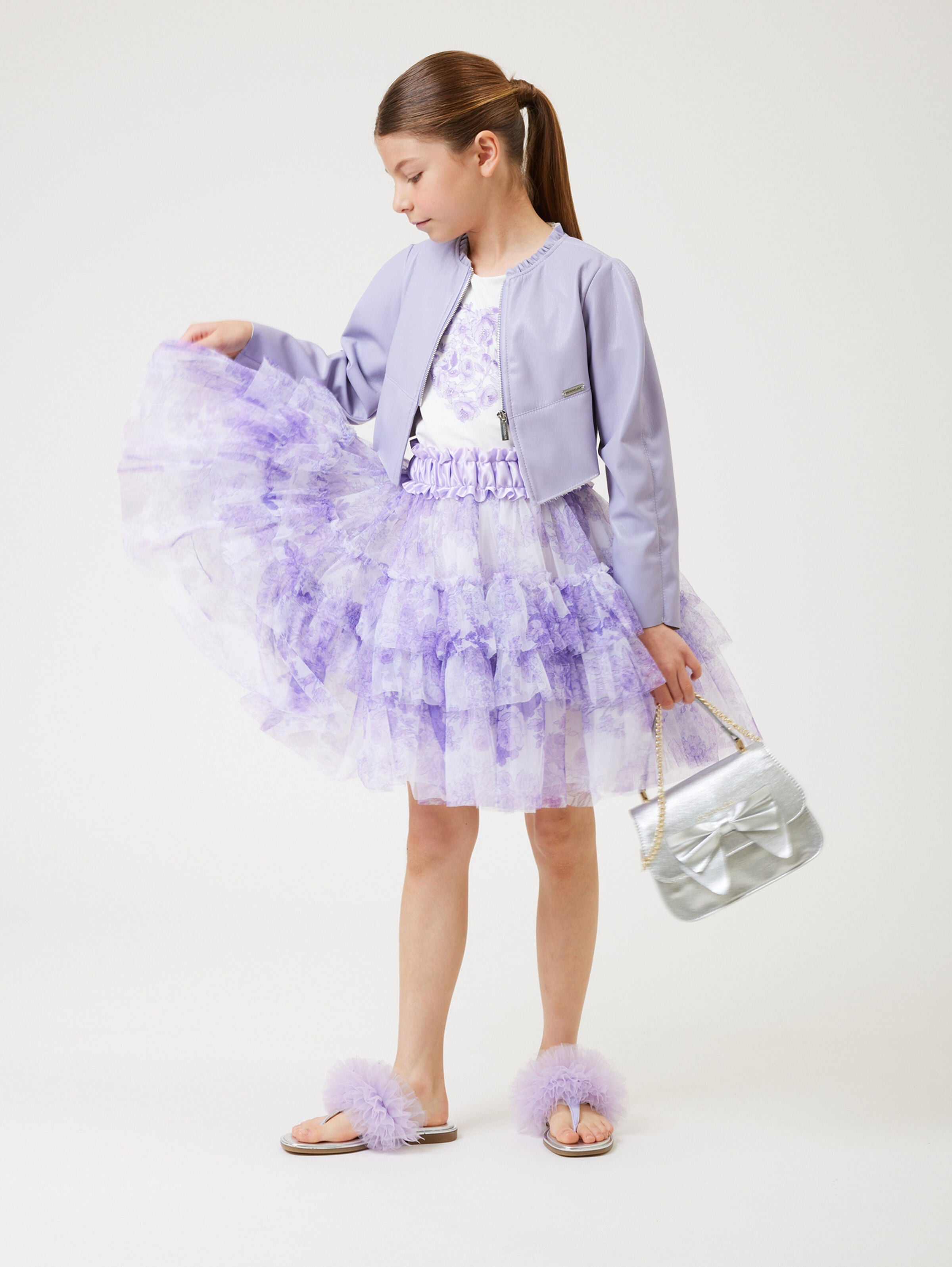 Monochrome Tulle Skirt Monnalisa