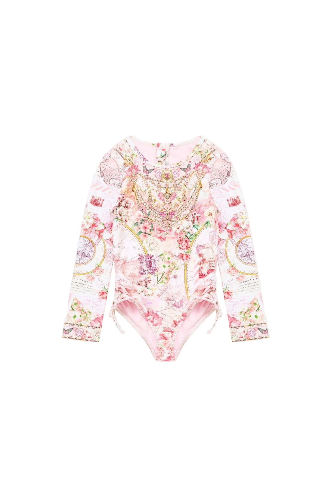 Journal De Voyage Kids Ruched Tie Side Long Sleeve Paddle Suit