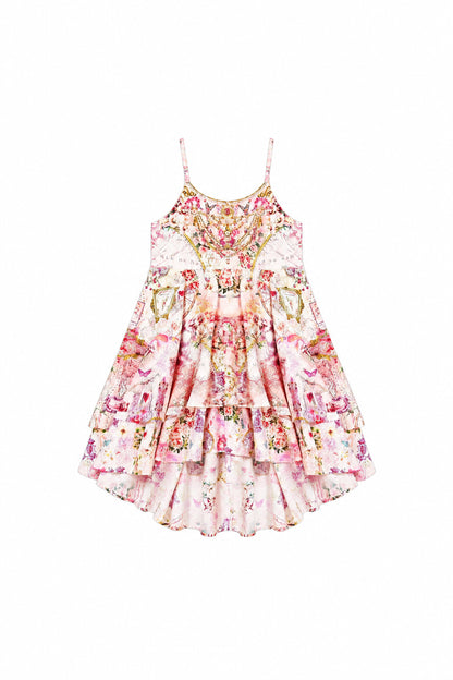 Journal De Voyage Kids Round Neck Layered High Low Dress