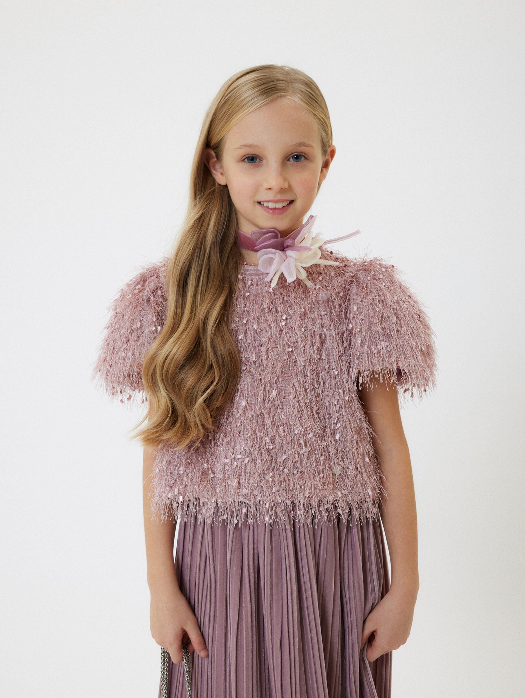 Fringe Viscose Top Monnalisa