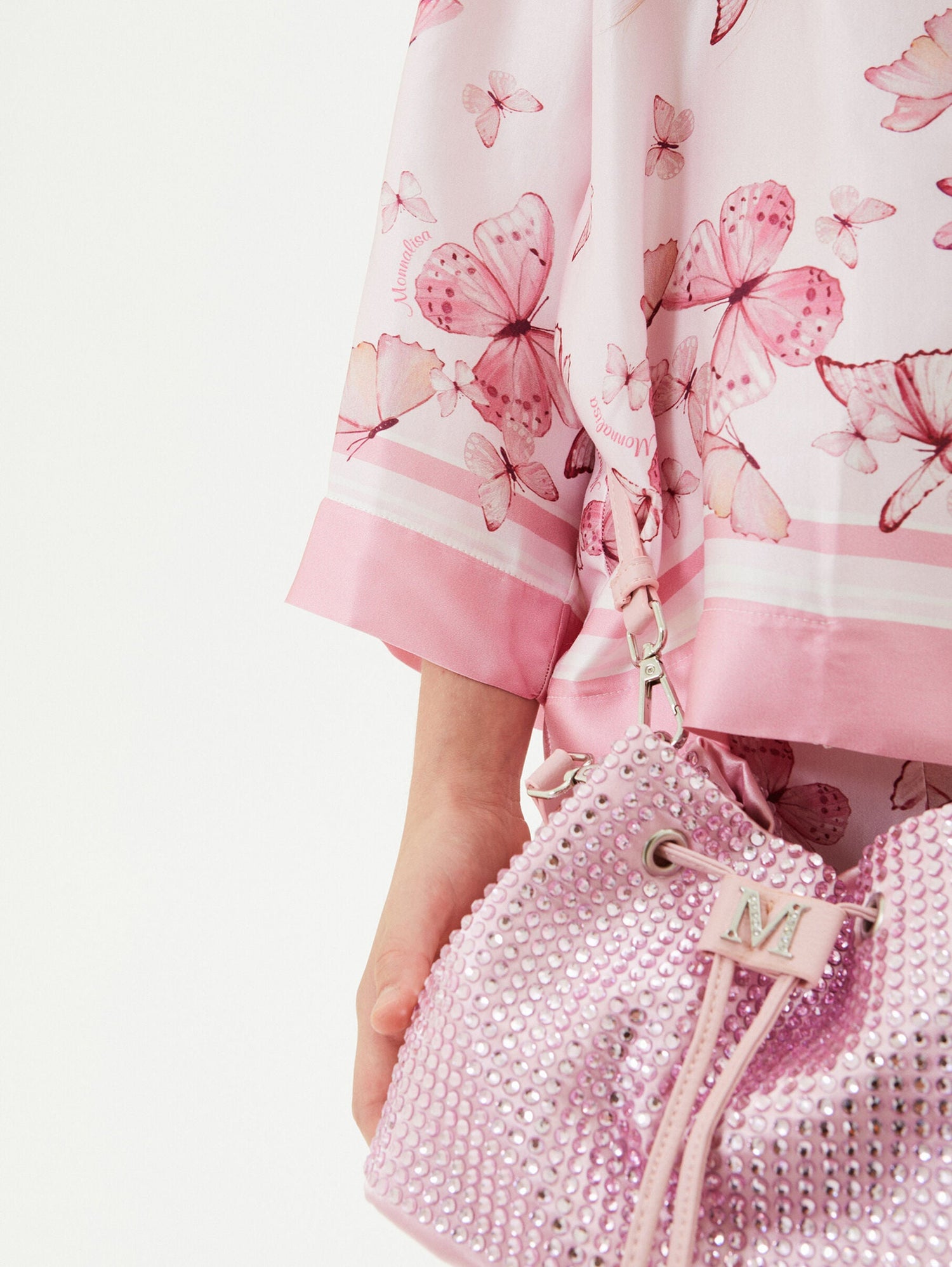 Rhinestone bucket coated fabric Monnalisa