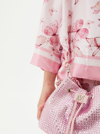 Rhinestone bucket coated fabric Monnalisa