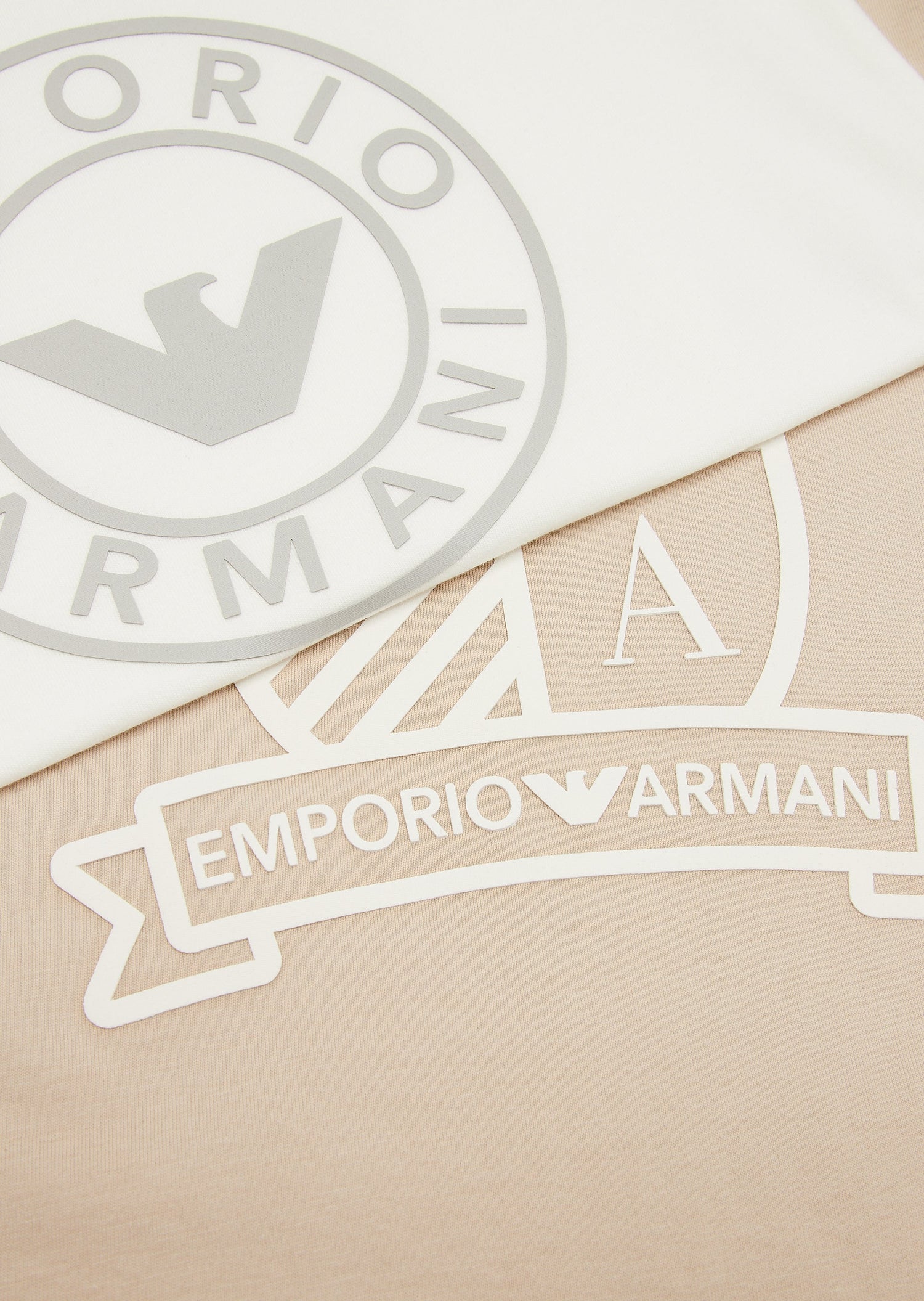 Oxford Tan &amp; White T-Shirt Set Emporio Armani